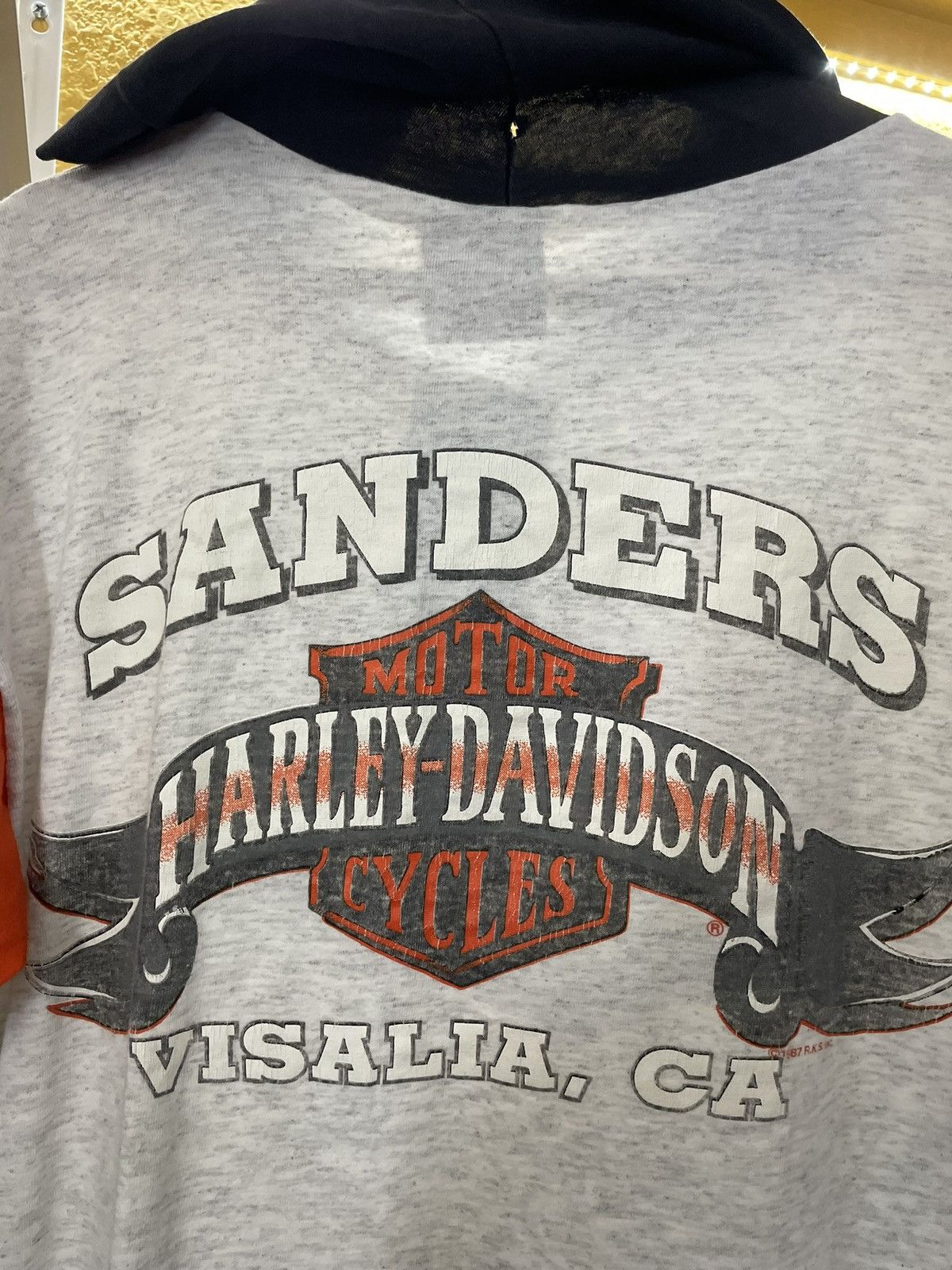 Harley Davidson × Vintage Vintage Harley Davidson Hooded T Shirt Sanders Visalia Ca Size US L / EU 52-54 / 3 - 8 Thumbnail