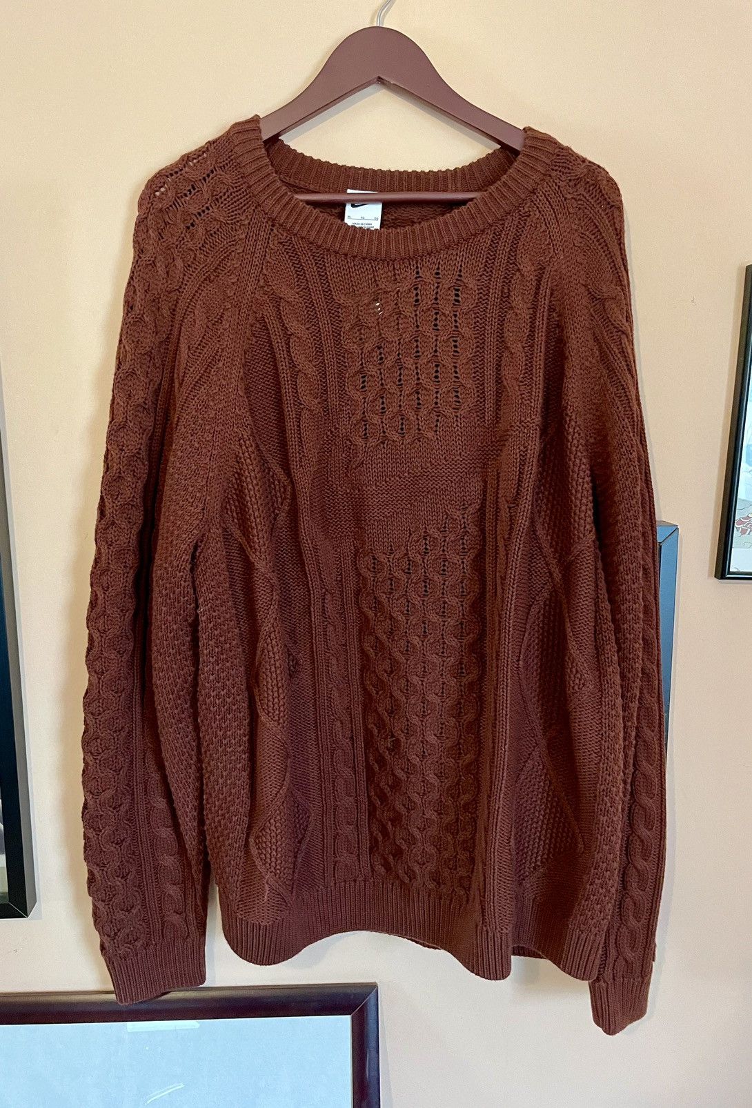 Nike Nike Life Cable Knit Swoosh Sweater Size US XL / EU 56 / 4 - 2 Thumbnail