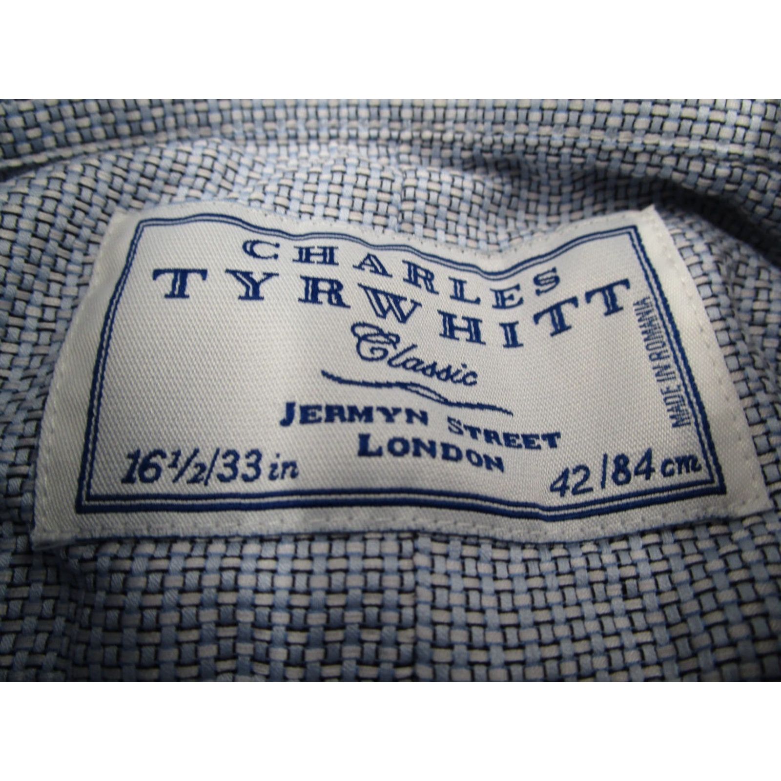 Charles Tyrwhitt VINTAGE Charles Tyrwhitt Dress Shirt Men 16.5 33 Blue Check Non-Iron French Cuffs Business Casual Size US XS / EU 42 / 0 - 3 Thumbnail