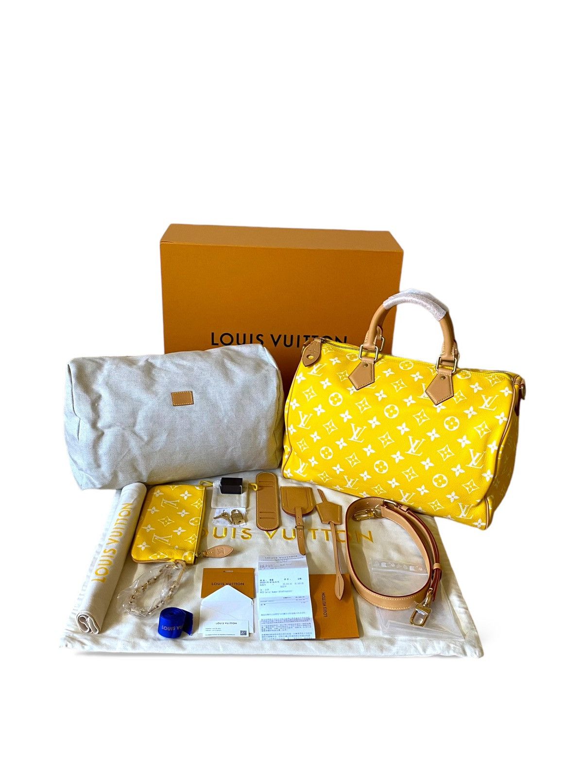 Louis Vuitton Louis Vuitton Yellow Speedy P9 40 Duffel Keepall Bandouliere Size 40 - 1 Thumbnail