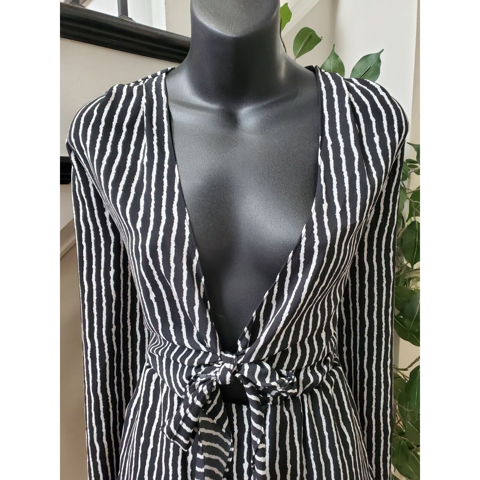 Other Papaya Striped Polyester Ruffle Long Sleeve Romper Size M Size M / US 6-8 / IT 42-44 - 12 Thumbnail