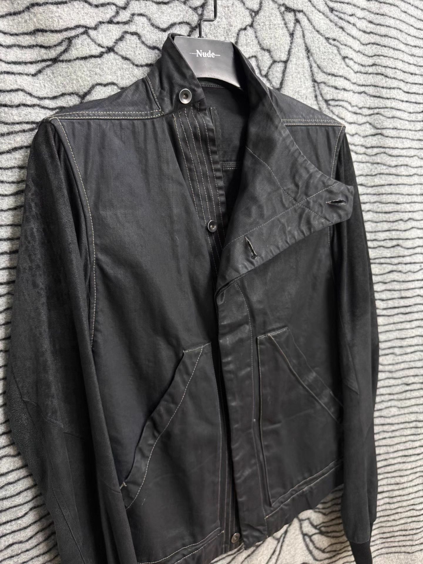 Rick Owens Rick Owens Waxed Denim Leather Panel Jacket K20 Size US M / EU 48-50 / 2 - 4 Thumbnail