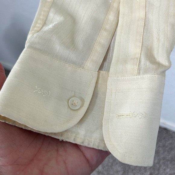 Vintage × Yves Saint Laurent VTG YSL Insertia Logo Button Front Point Collar Shirt Size US XL / EU 56 / 4 - 3 Thumbnail