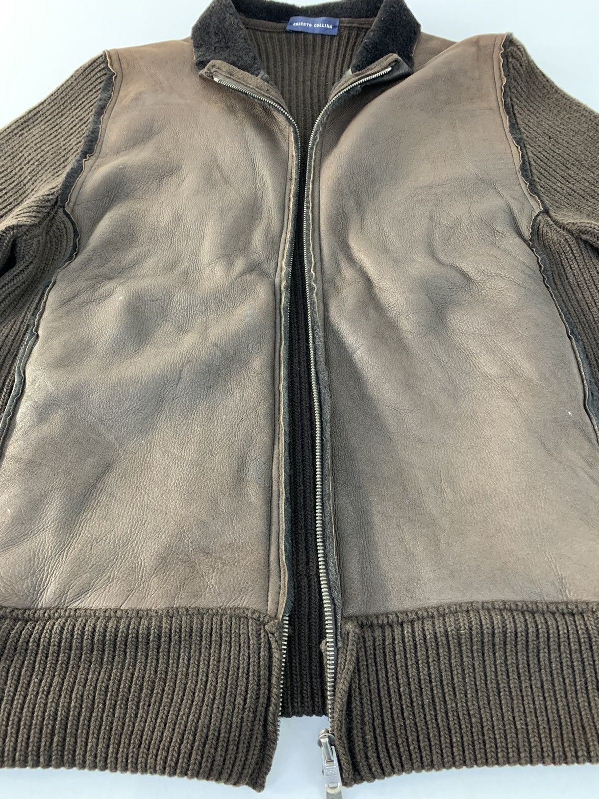 Roberto Collina Roberto Collina Sheep Skin Leather Knit Made in Italy Bomber Size S / US 4 / IT 40 - 4 Thumbnail