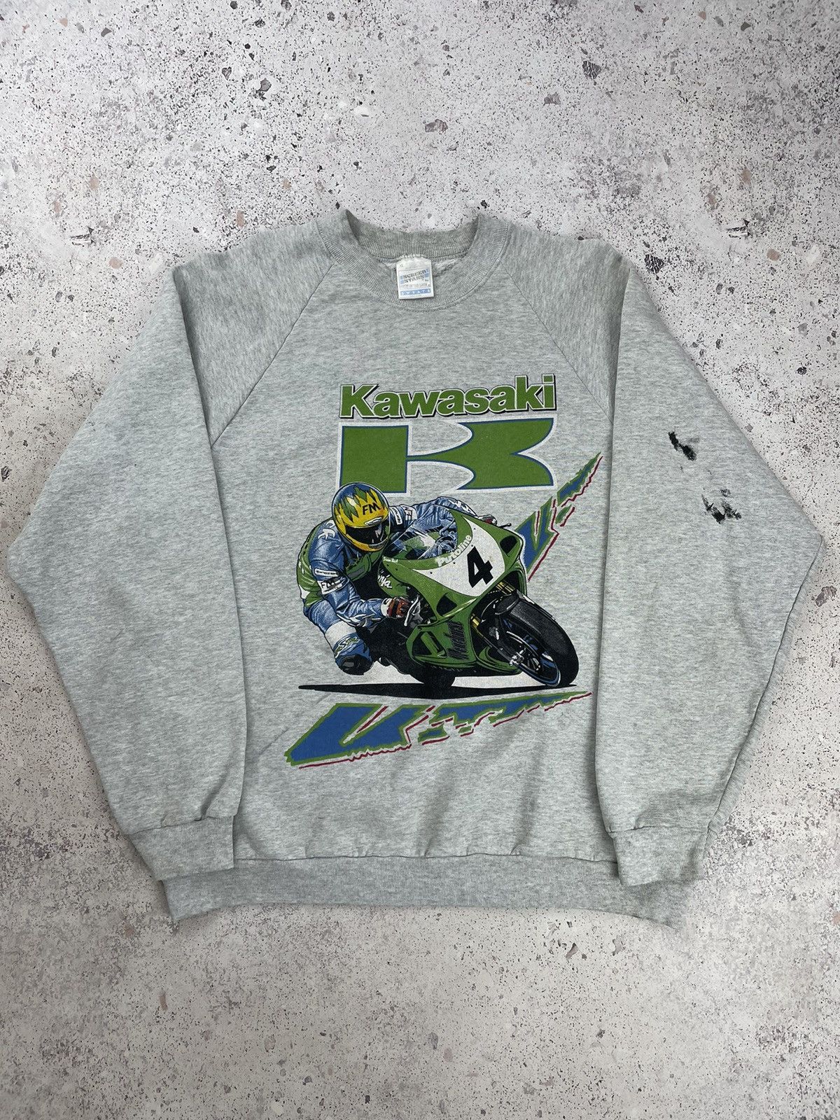 Vintage Kawasaki Racing Moto Sweatshirt Big Logo Yamaha F1