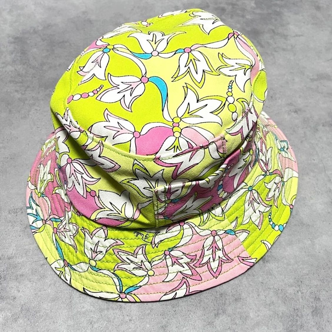 Emilio Pucci EMILIO PUCCI Floral Pattern Bucket Hat Multicolor Cotton Size 2 Women Used Rare Size ONE SIZE - 3 Thumbnail