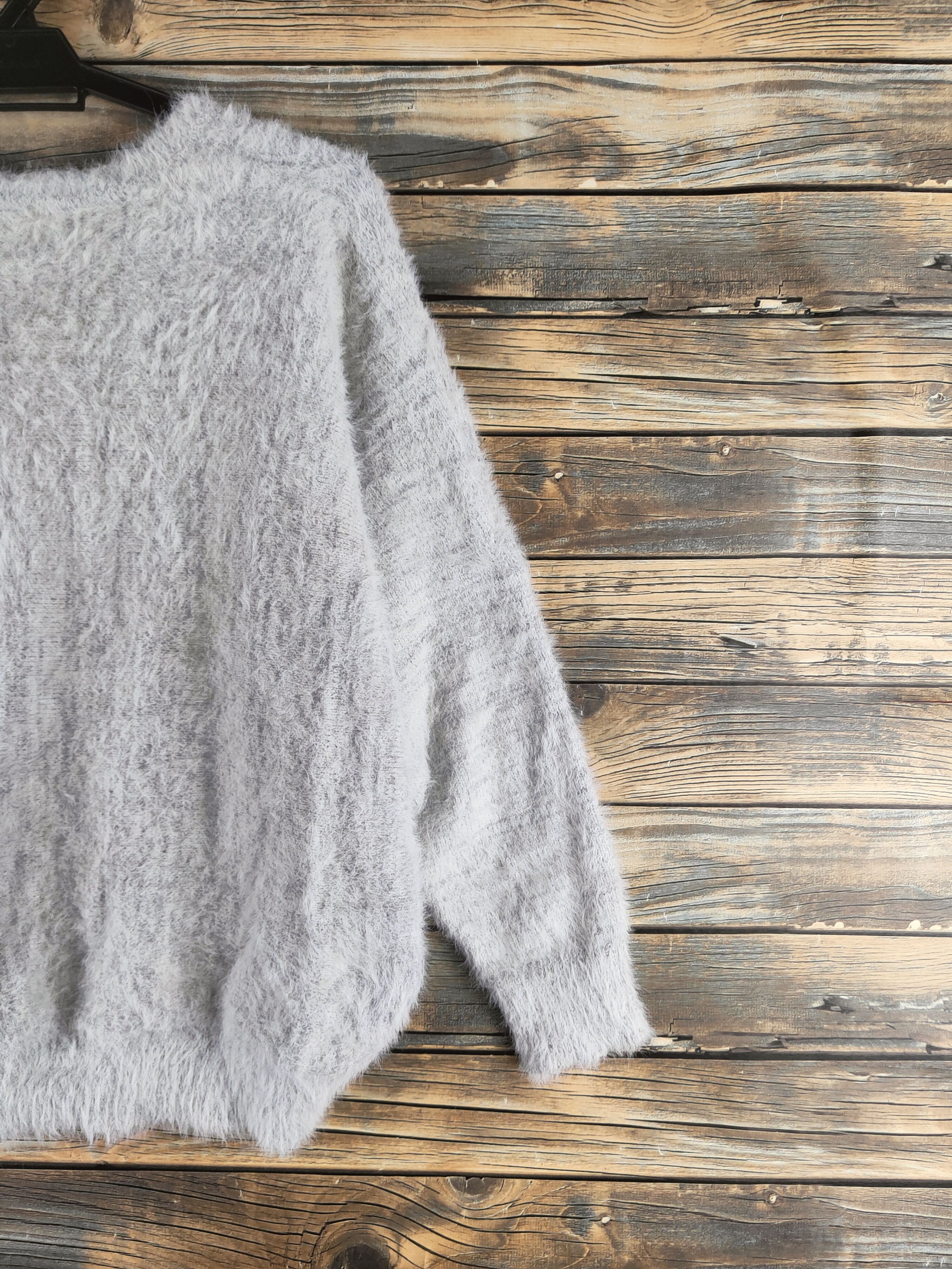 Japanese Brand DL Lejun Gray Fur shaggy Mohair Knitwear #46-967 Size M / US 6-8 / IT 42-44 - 9 Thumbnail
