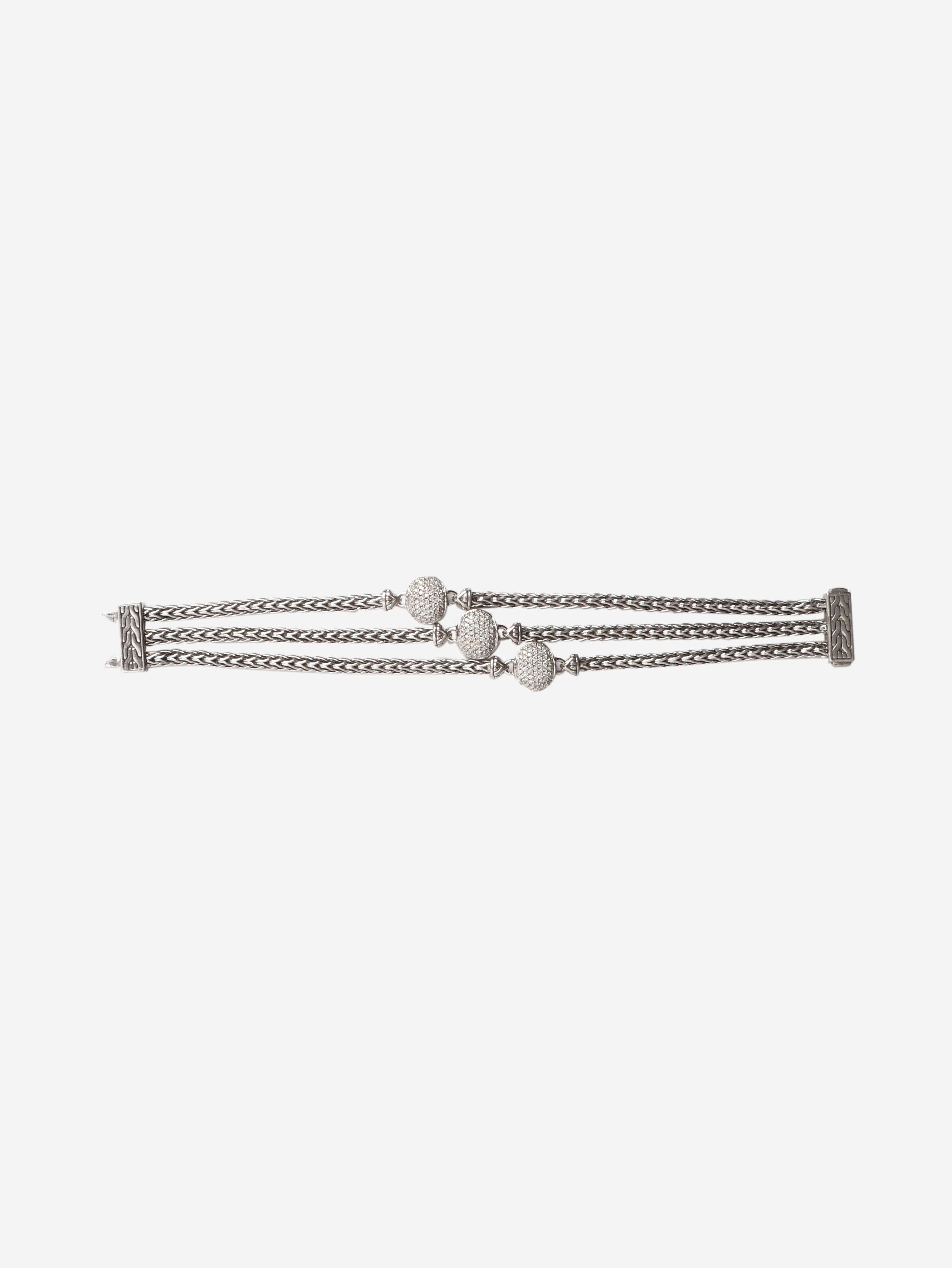 Other Sterling silver Triple Chain diamond-charm bracelet Size ONE SIZE - 1 Thumbnail
