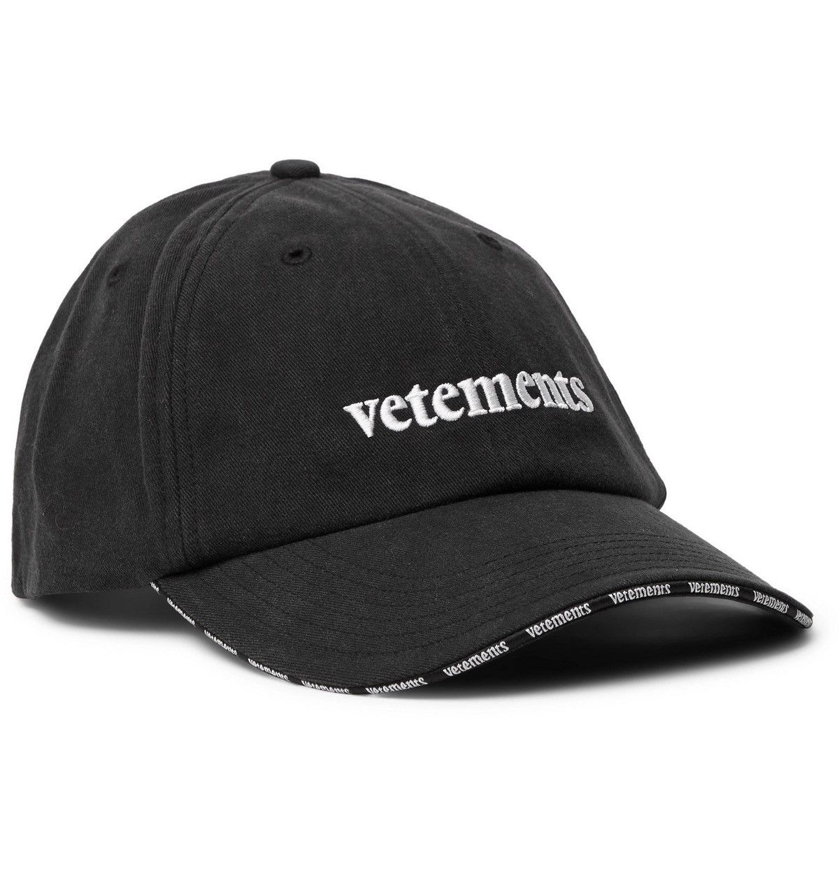image of Reebok Logo Embroidered Cotton Twill Baseball Cap in Black, Men's