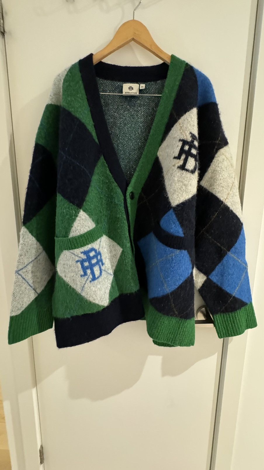 Image of Multi-Color Banana Republic Athletics Cardigan in Green, Men's (Size 2XL)