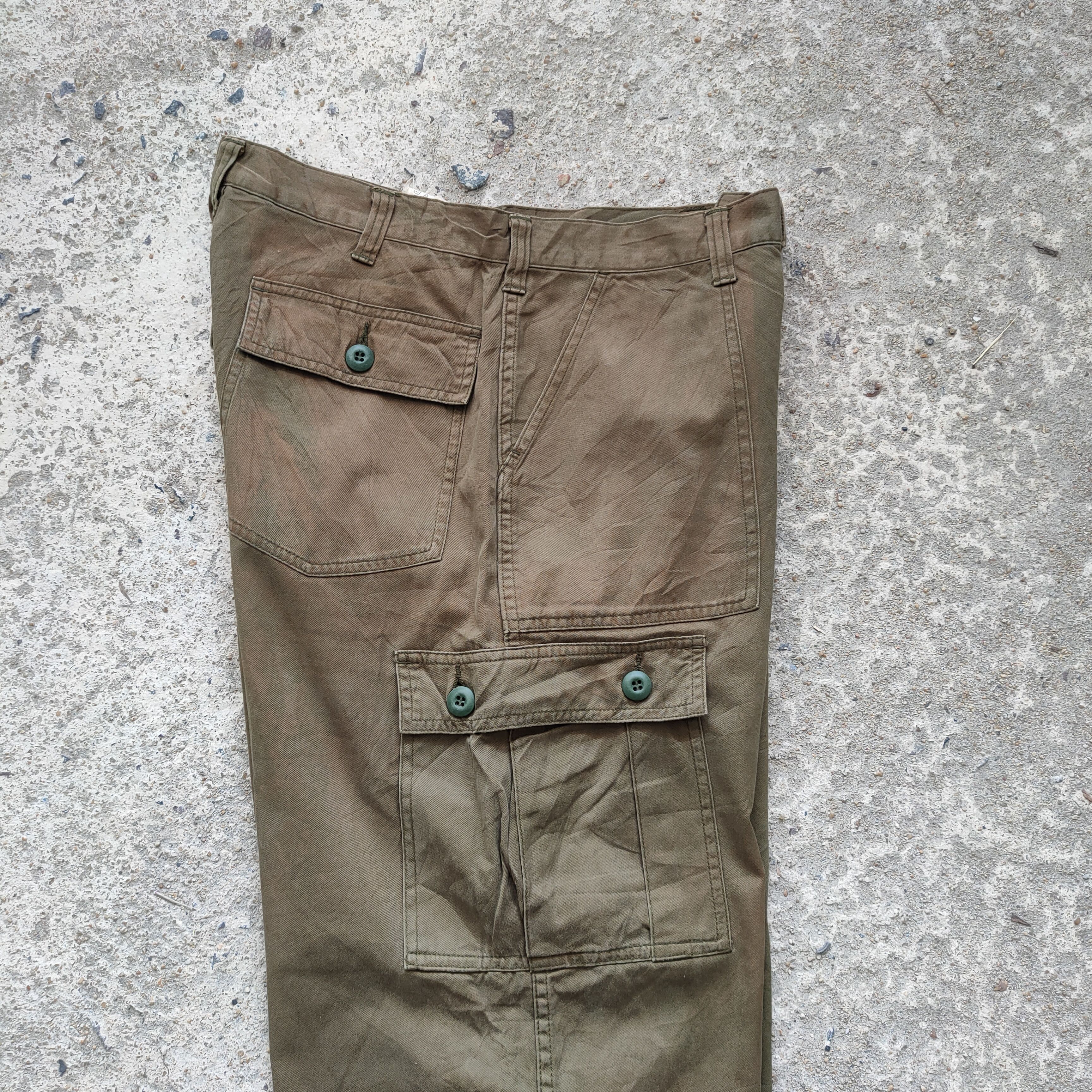 Japanese Brand VINTAGE FADED GREEN GL MILITARY CARGO PANTS Size US 32 / EU 48 - 12 Thumbnail