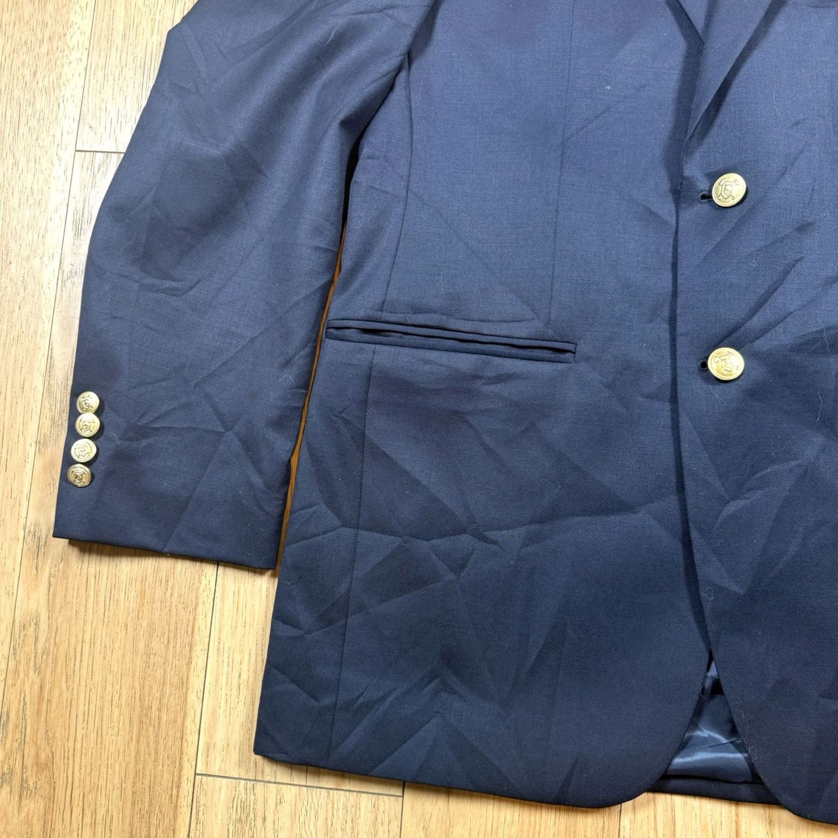 Ralph Lauren Lauren Ralph Lauren Blazer Wool 44R Mens Navy Blue Gold Button Sports Coat Black Paisley Pattern Size 44R - 5 Thumbnail