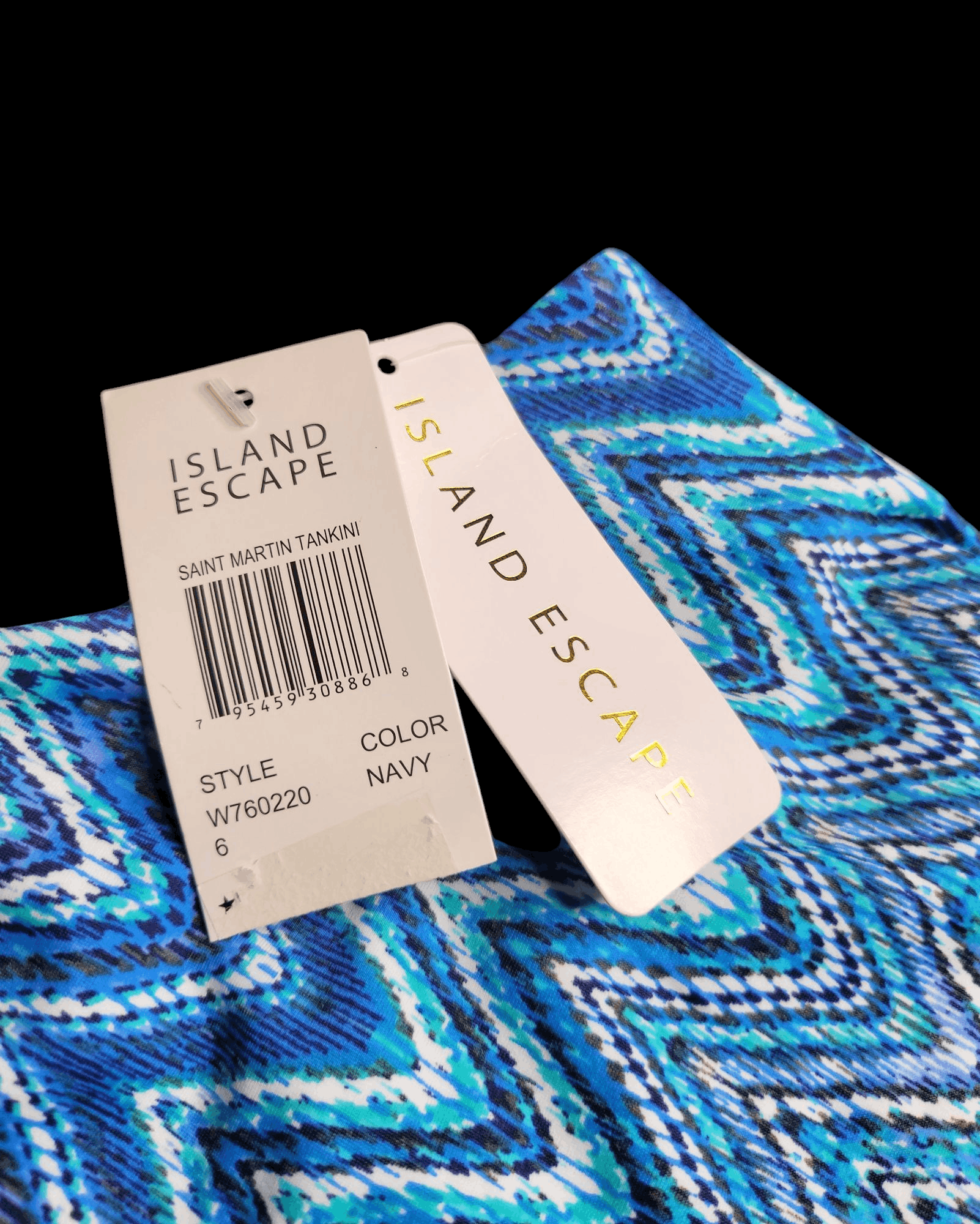 Other NWT Island Escape Chevron Tankini Top High Neck Size 6 Size M / US 6-8 / IT 42-44 - 2 Thumbnail