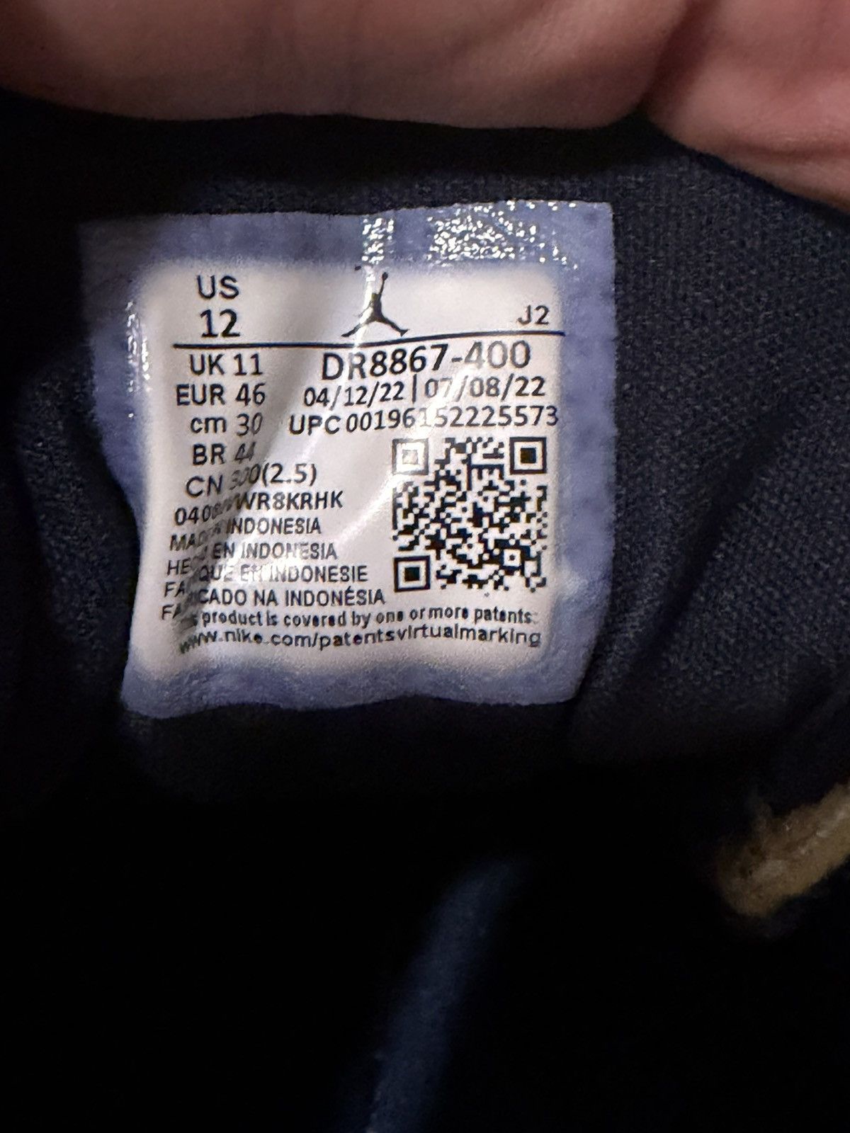 Jordan Brand Nike Air Jordan 1 Low SE Craft Inside Out Obsidian Size 12 Size US 12 / EU 45 - 5 Thumbnail