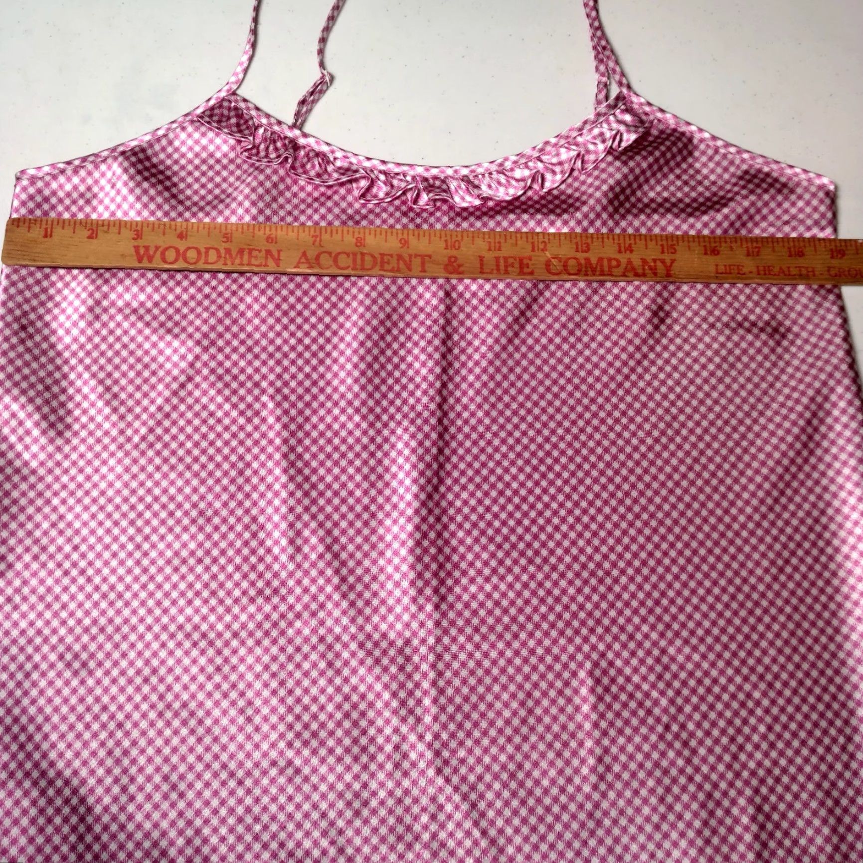Vintage VINTAGE Jacklyn Smith Nightgown Sleeveless Large Purple White Gingham Check Plaid Satin Polyester Chemise Intimate Size ONE SIZE - 3 Thumbnail
