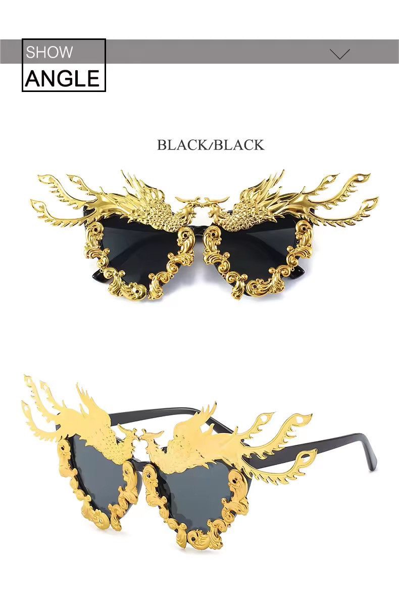 Electric Visual Party Dragon And Phoenix Sunglasses Size ONE SIZE - 3 Thumbnail