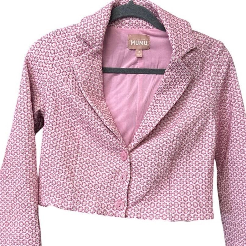 Show Me Your MuMu Show Me Your Mumu Waldorf Jacket Pink Jacquard Blazer M Size M / US 6-8 / IT 42-44 - 7 Thumbnail