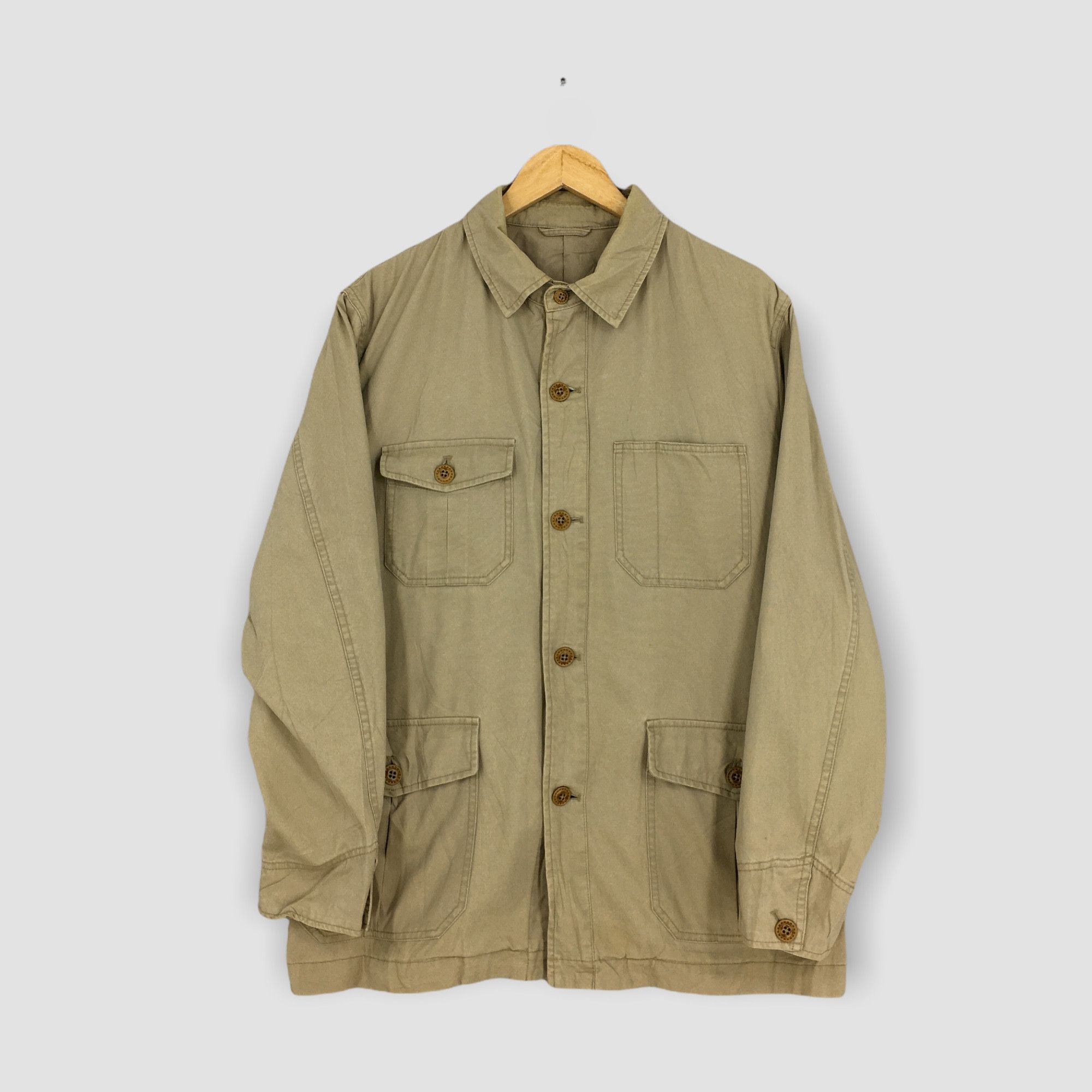 image of Vintage Workwear Olive Denim Jeans Jacket Labour Large, Men's