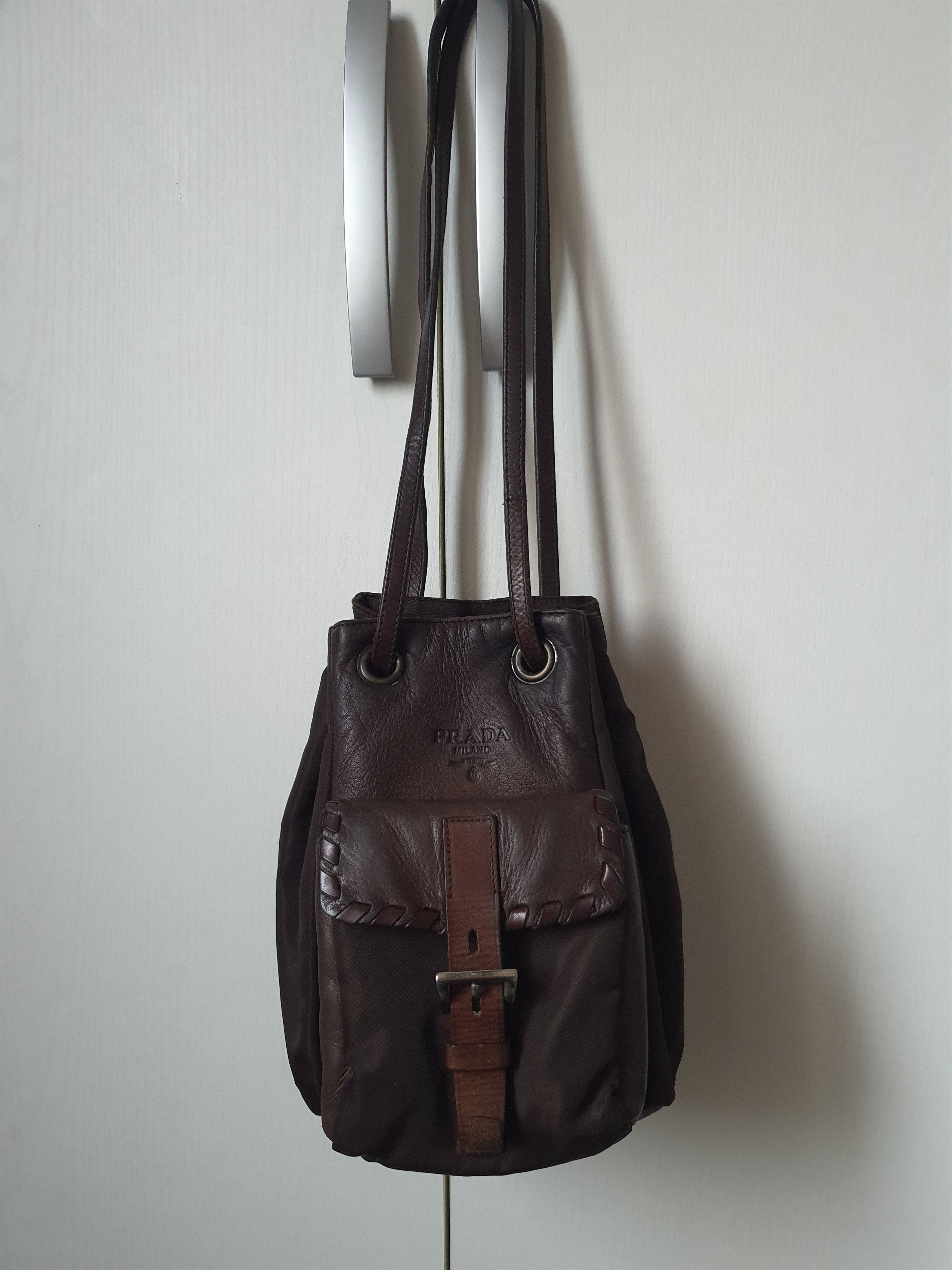 Prada Vintage Prada Nylon and Leather Mini Bucket Bag Size ONE SIZE - 2 Thumbnail