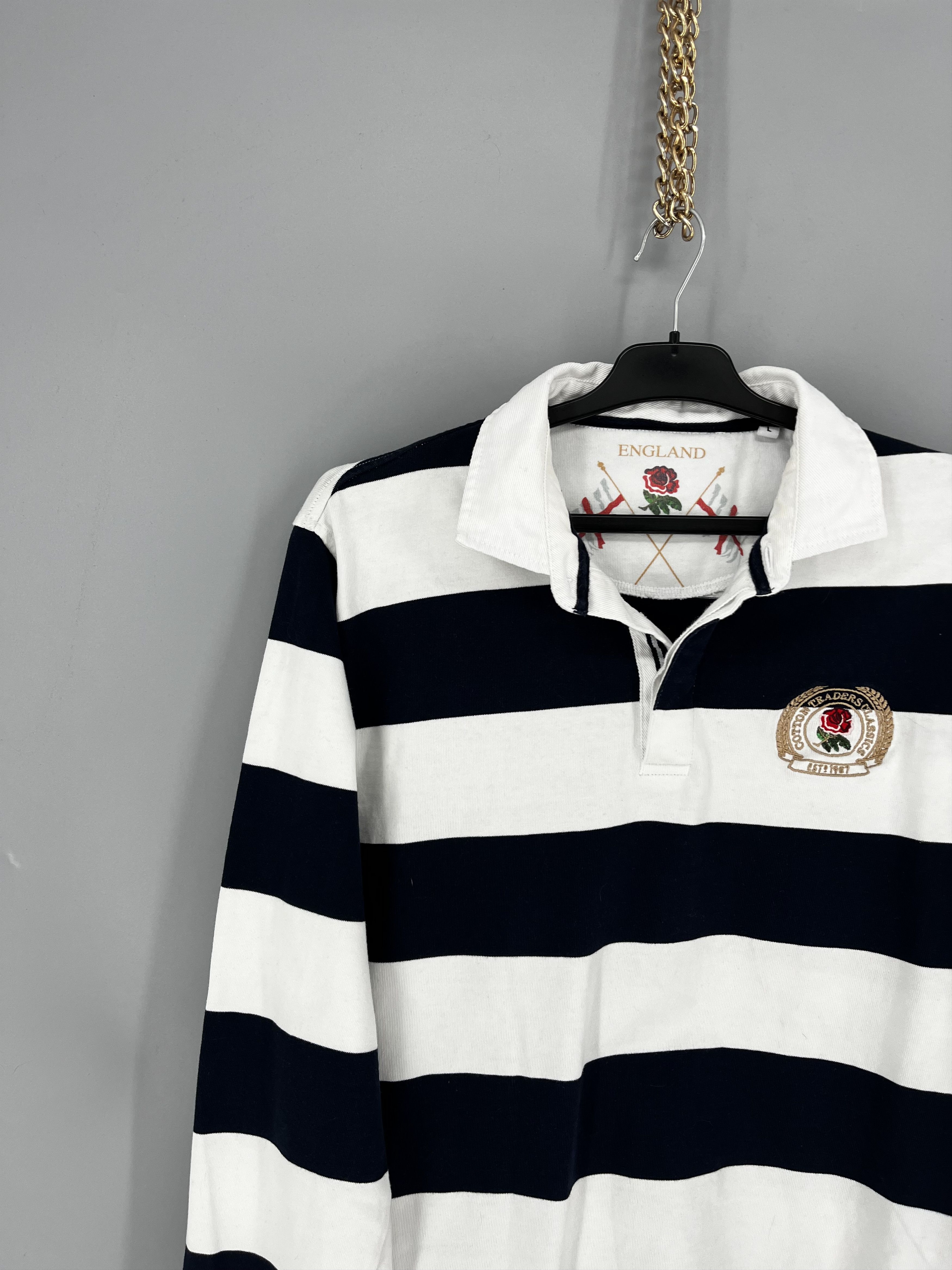 Other Cotton Traders England Rugby Polo Striped shirt Size US L / EU 52-54 / 3 - 4 Thumbnail