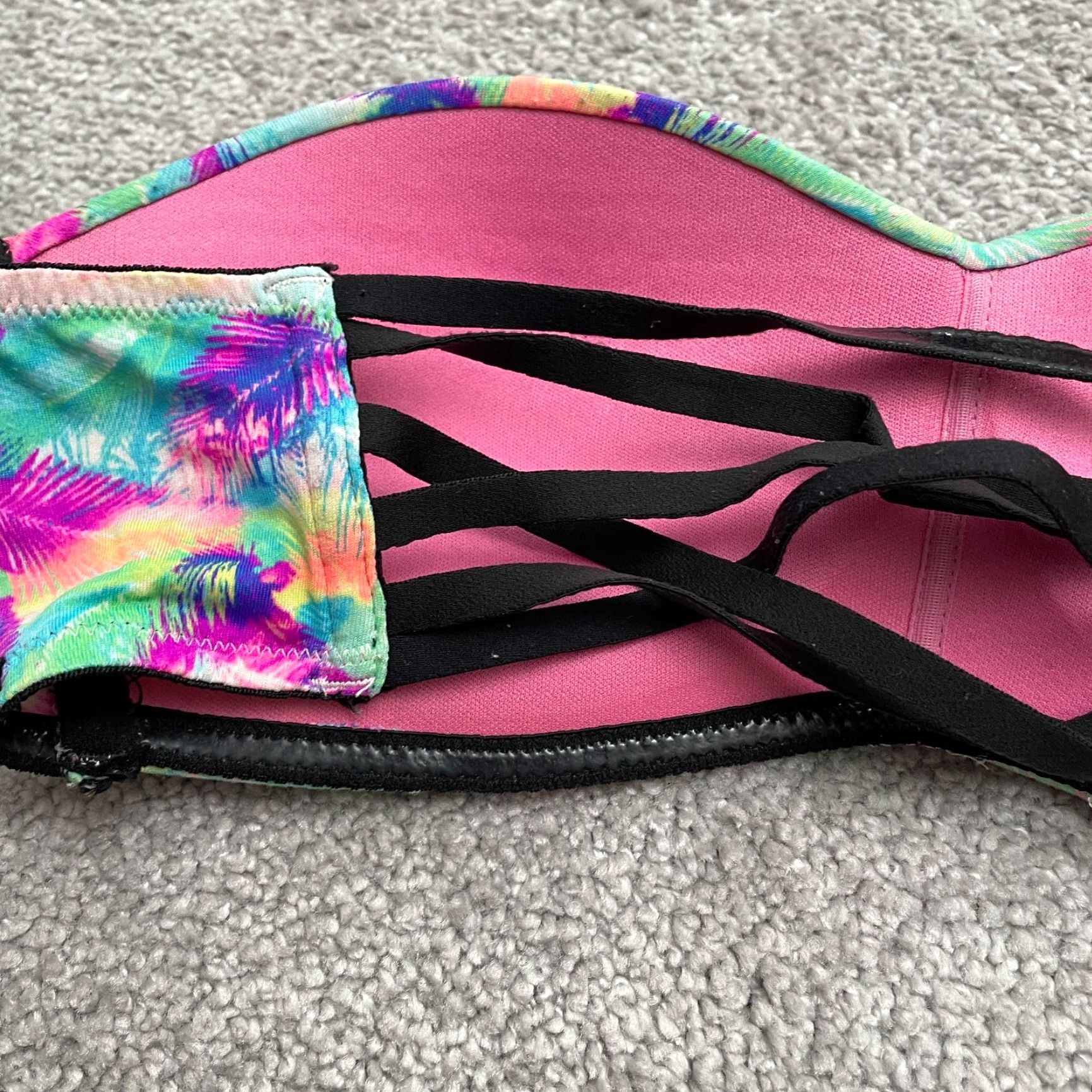 Victoria's Secret Victoria's Secret Swimwear Bikini Top Bandeau Womens XS Pink Multi Colorblock Size XS / US 0-2 / IT 36-38 - 7 Thumbnail