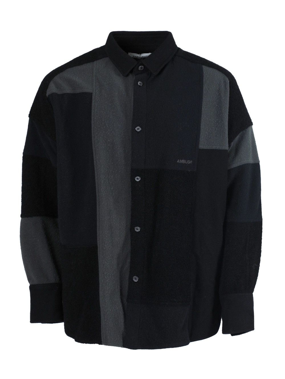 image of Ambush Design Ambush Multi-Tonal Patchwork Shirt Black, Men's (Size Small)