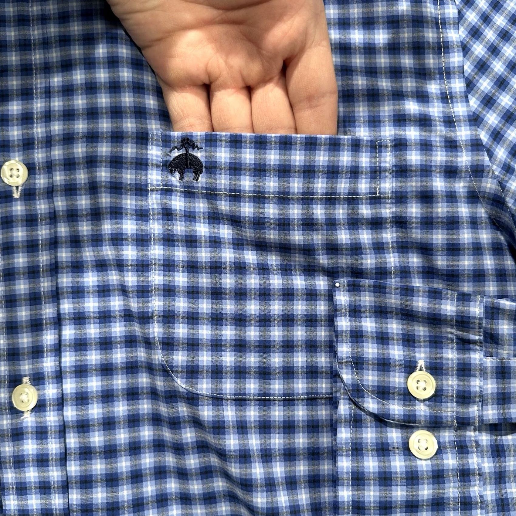 Brooks Brothers Brooks Brothers Shirt Mens M Blue Plaid The Original Polo Button Down Nylon EUC Size US M / EU 48-50 / 2 - 5 Thumbnail