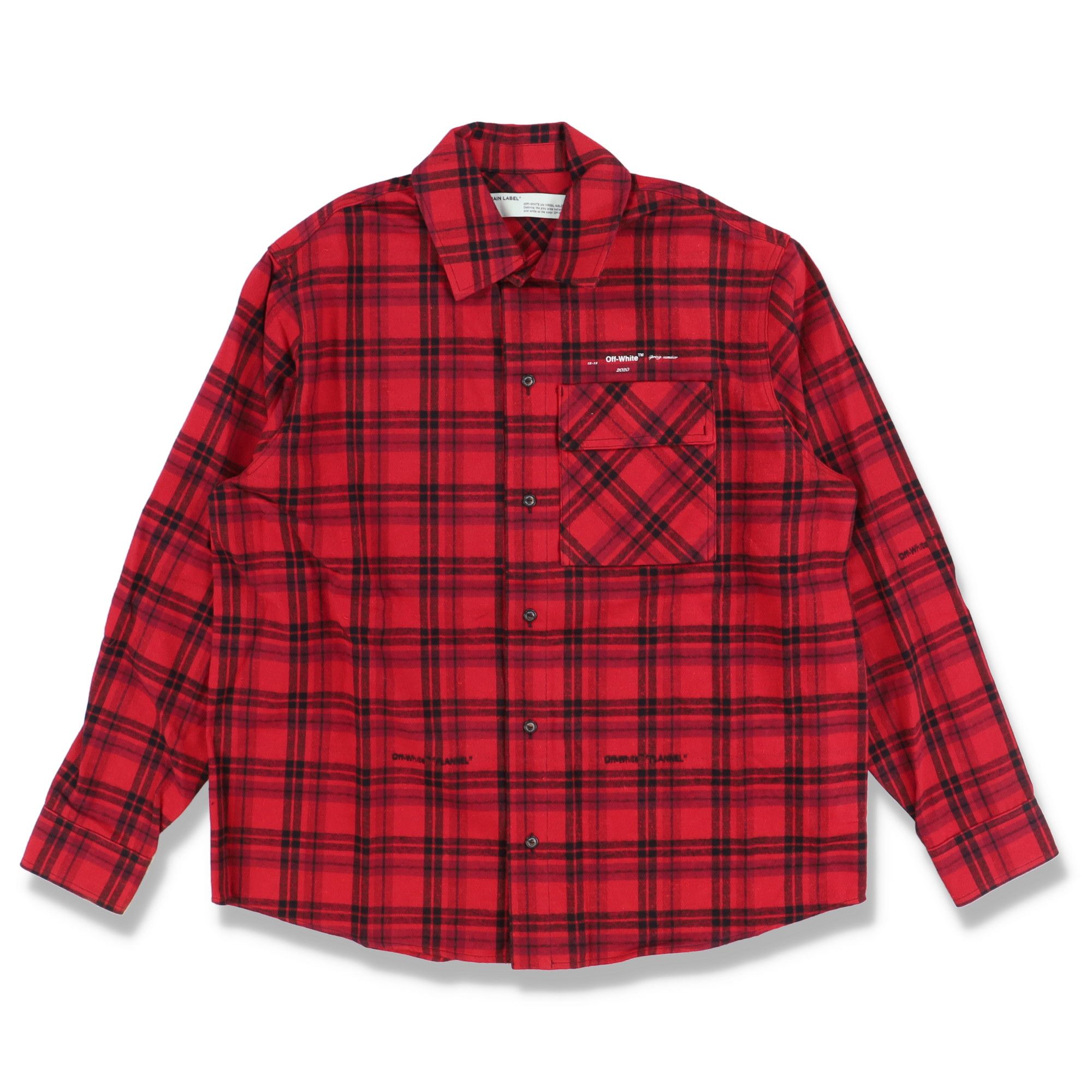 Off-White Red Check Arrows Logo Flannel Shirt Size US XS / EU 42 / 0 - 1 Thumbnail