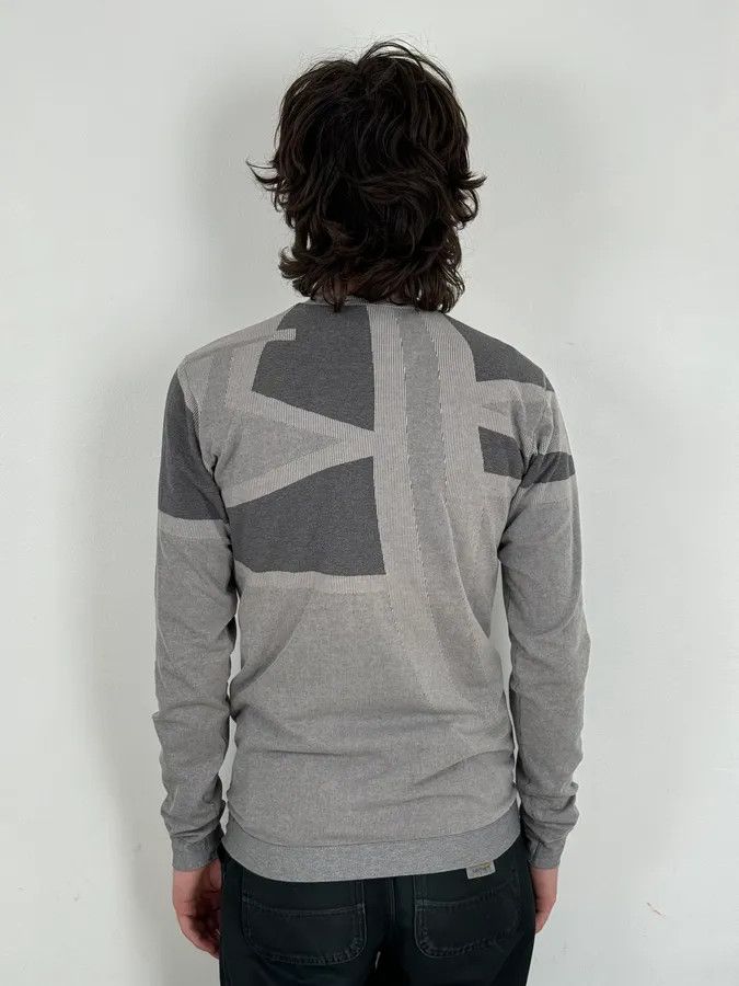 Marithe + Francois Girbaud 1990s Marithé + François Girbaud Grey Geometric Crewneck Sweater Size US S / EU 44-46 / 1 - 3 Thumbnail