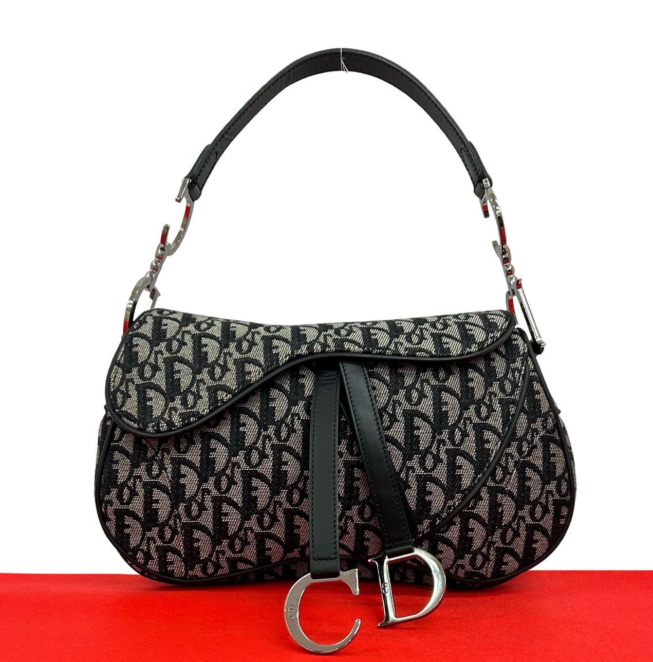 Dior Dior Christian Dior Saddlebag Trotter Canvas Leather Shoulder Bag Textile Shoulder Bag DUTY FREE for USA Size ONE SIZE - 1 Thumbnail