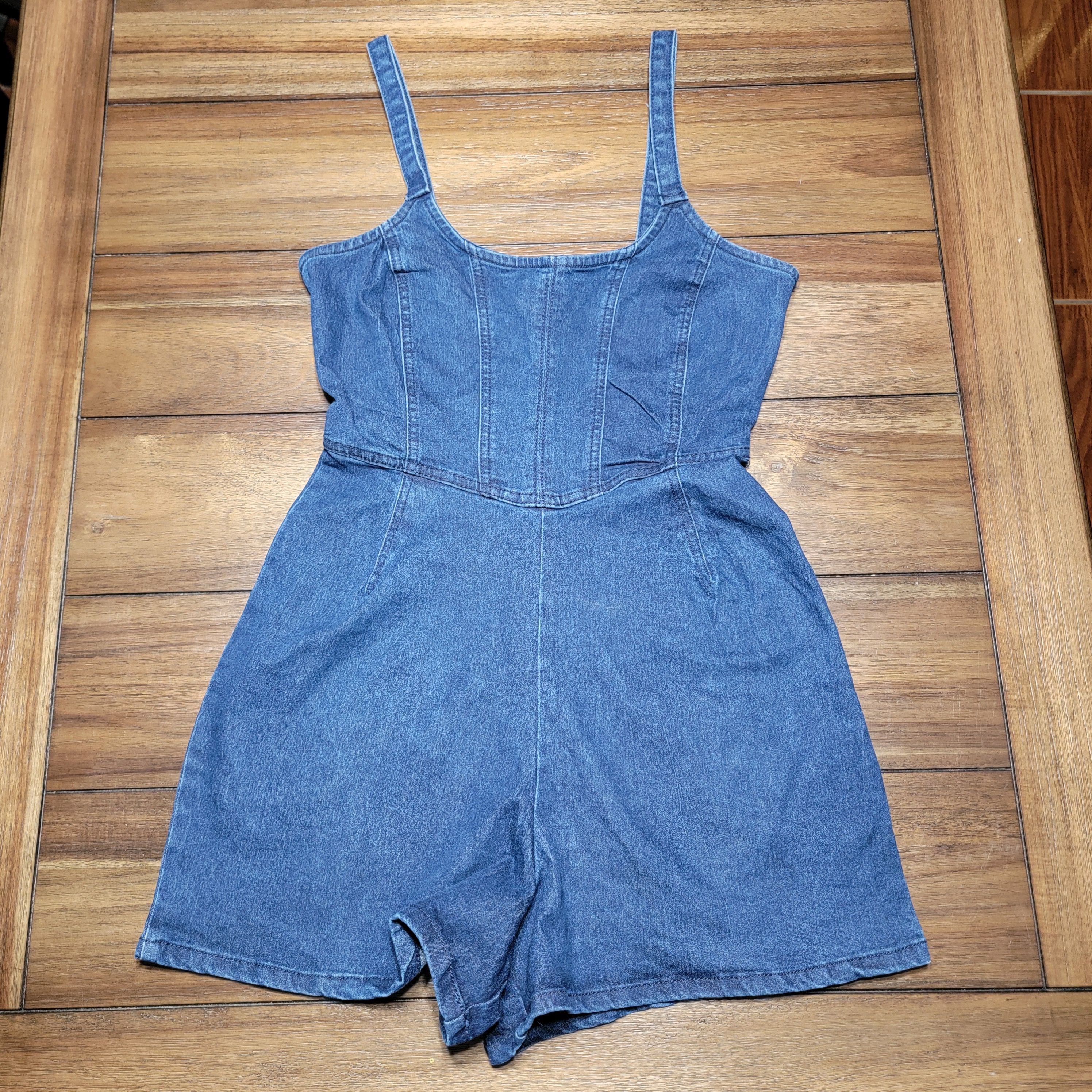 Other Derek Heart Denim Shorts Overalls Zipper Back - Size Medium Size 26" / US 2 / IT 38 - 1 Thumbnail