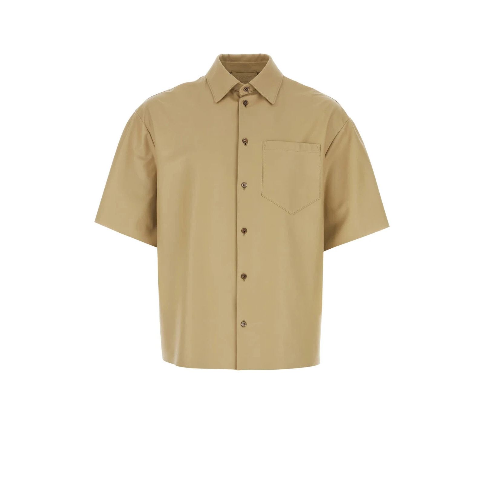 Prada PRADA Beige Leather Shirt New & Authentic (Men's size:50;) Size US M / EU 48-50 / 2 - 1 Thumbnail