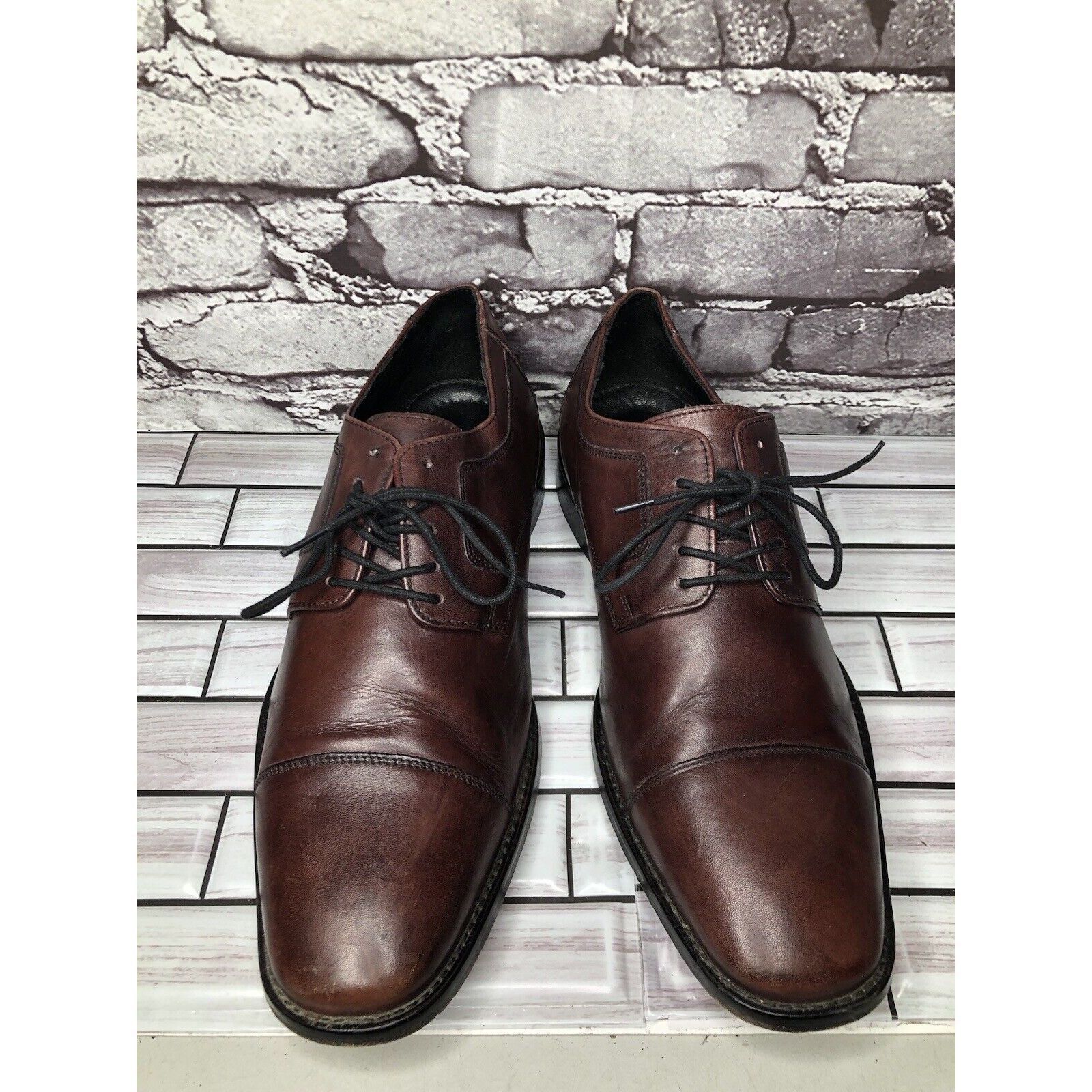 Johnston & Murphy J. Murphy Johnston & Murphy Burgundy Leather Oxfords Dress S Size US 10.5 / EU 43-44 - 2 Thumbnail