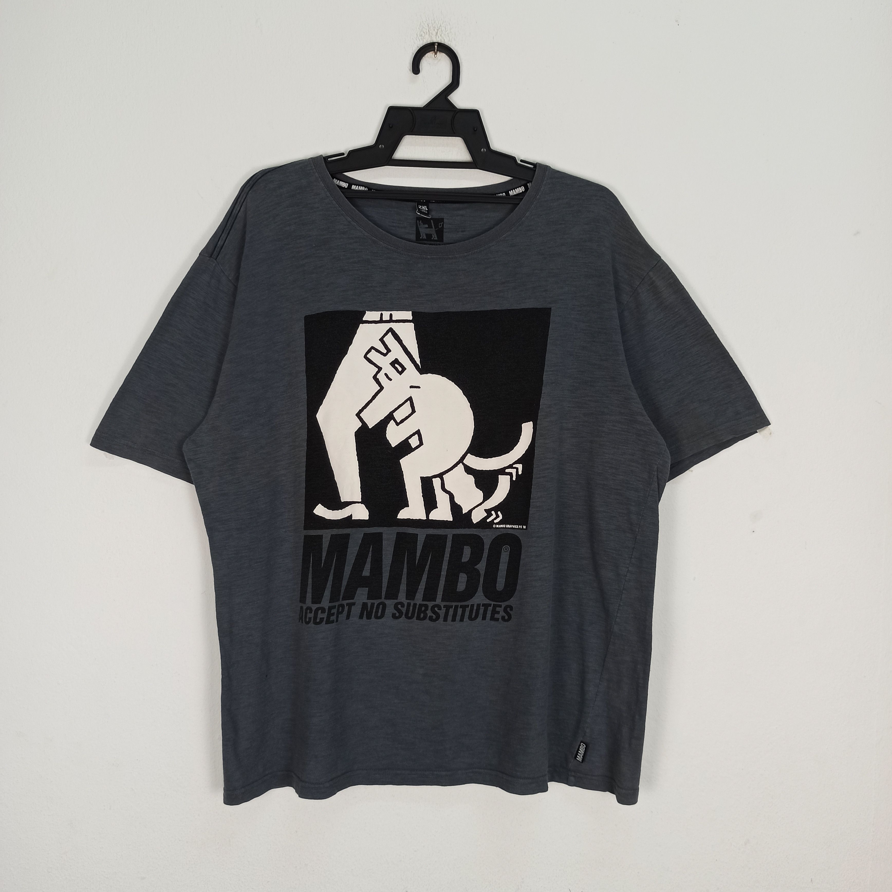 image of VTG 90’ Mambo Australia Art Dog Fart Tee Shirt Surf Beach in Grey, Men's (Size XL)