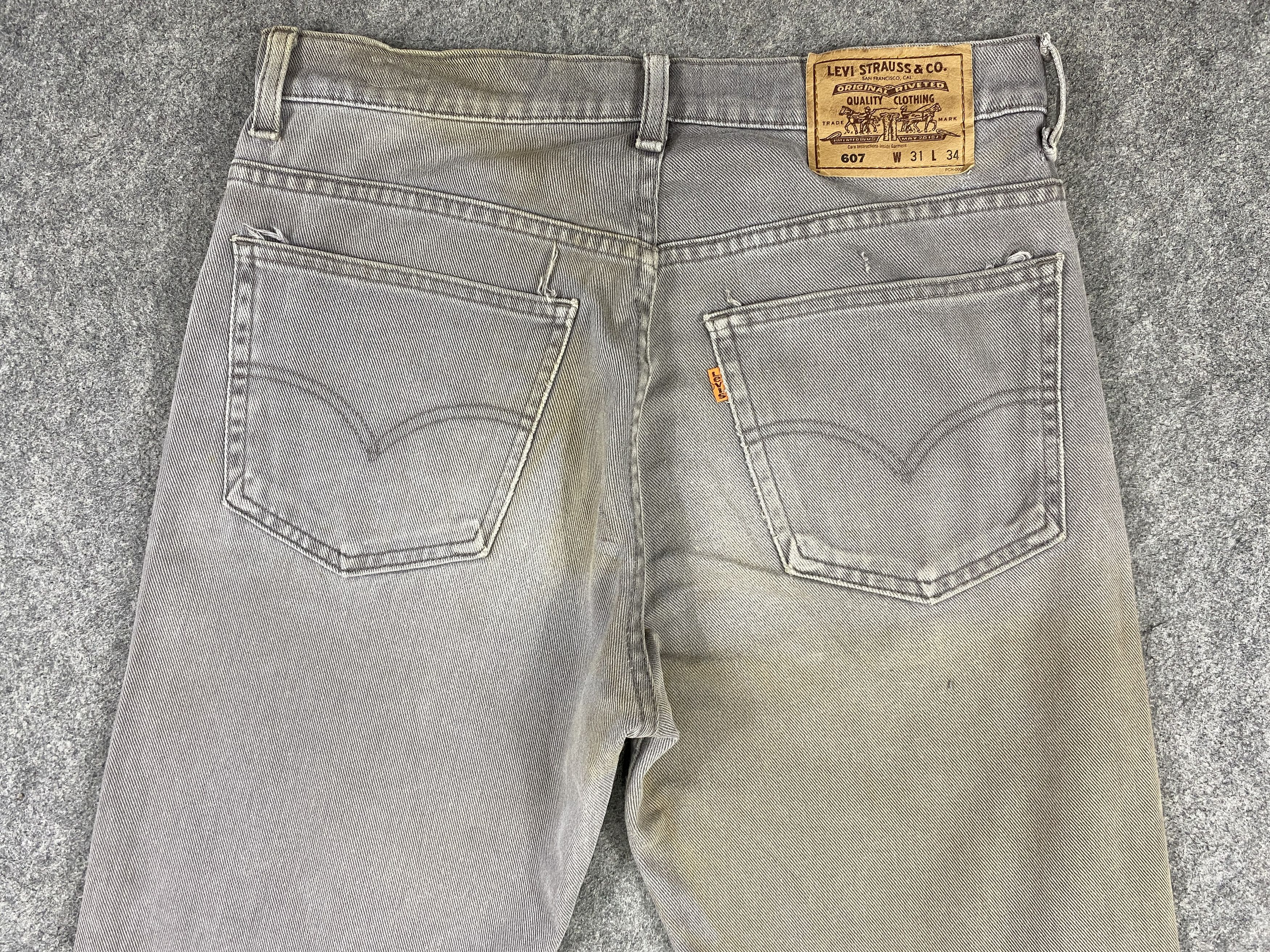 Levi's Light Grey Vintage Levi's 607 Orange Tab Denim -JN2010 Size US 30 / EU 46 - 4 Thumbnail