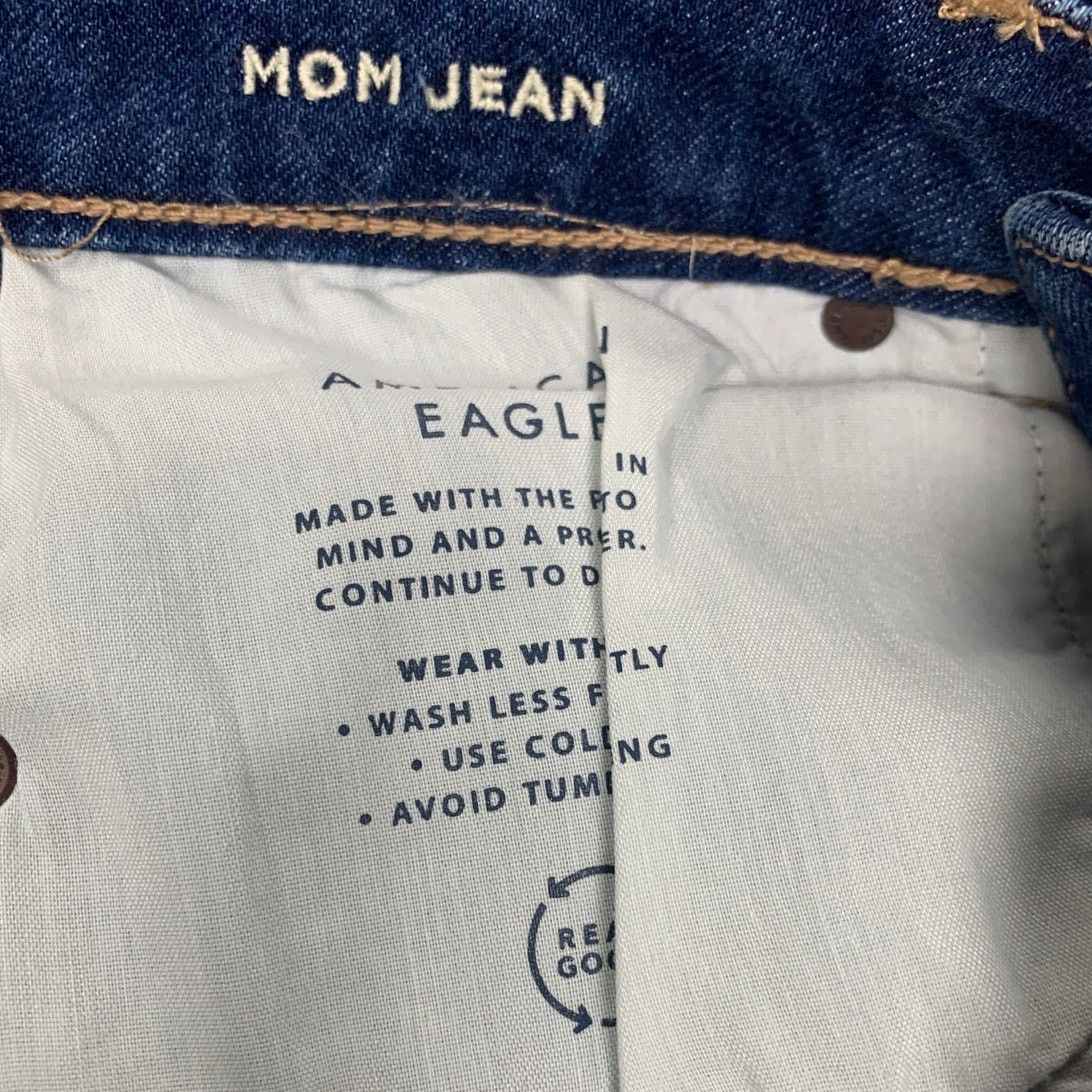 American Eagle Outfitters New American Eagle Womens Size 4 Cotton Blend Blue Mom Jeans Size 27" / US 4 / IT 40 - 5 Thumbnail