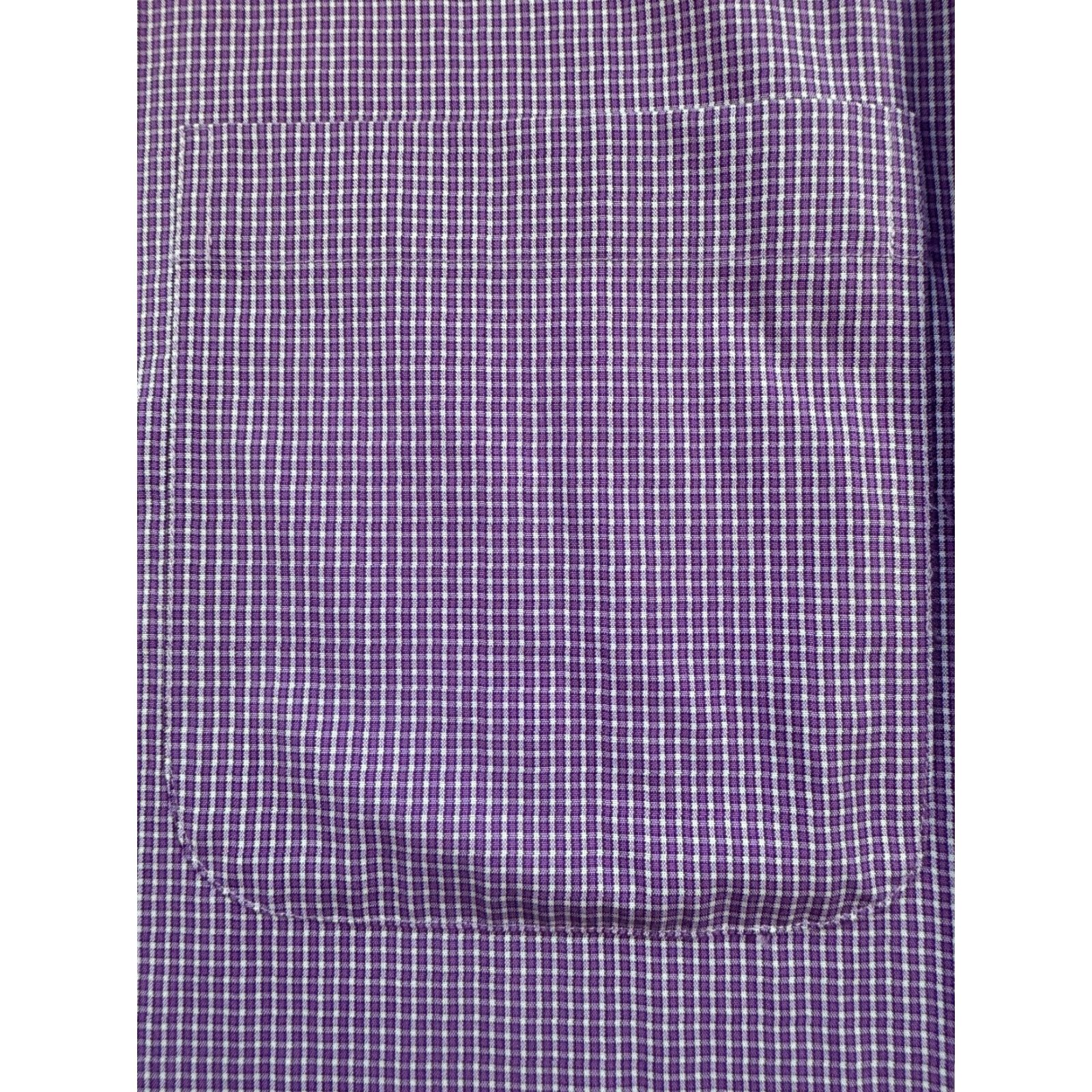 Pronto Uomo VINTAGE Pronto Uomo Purple Check Shirt Long Sleeve Button-Up Cotton 2035 XLT Mens Size US XL / EU 56 / 4 - 3 Thumbnail