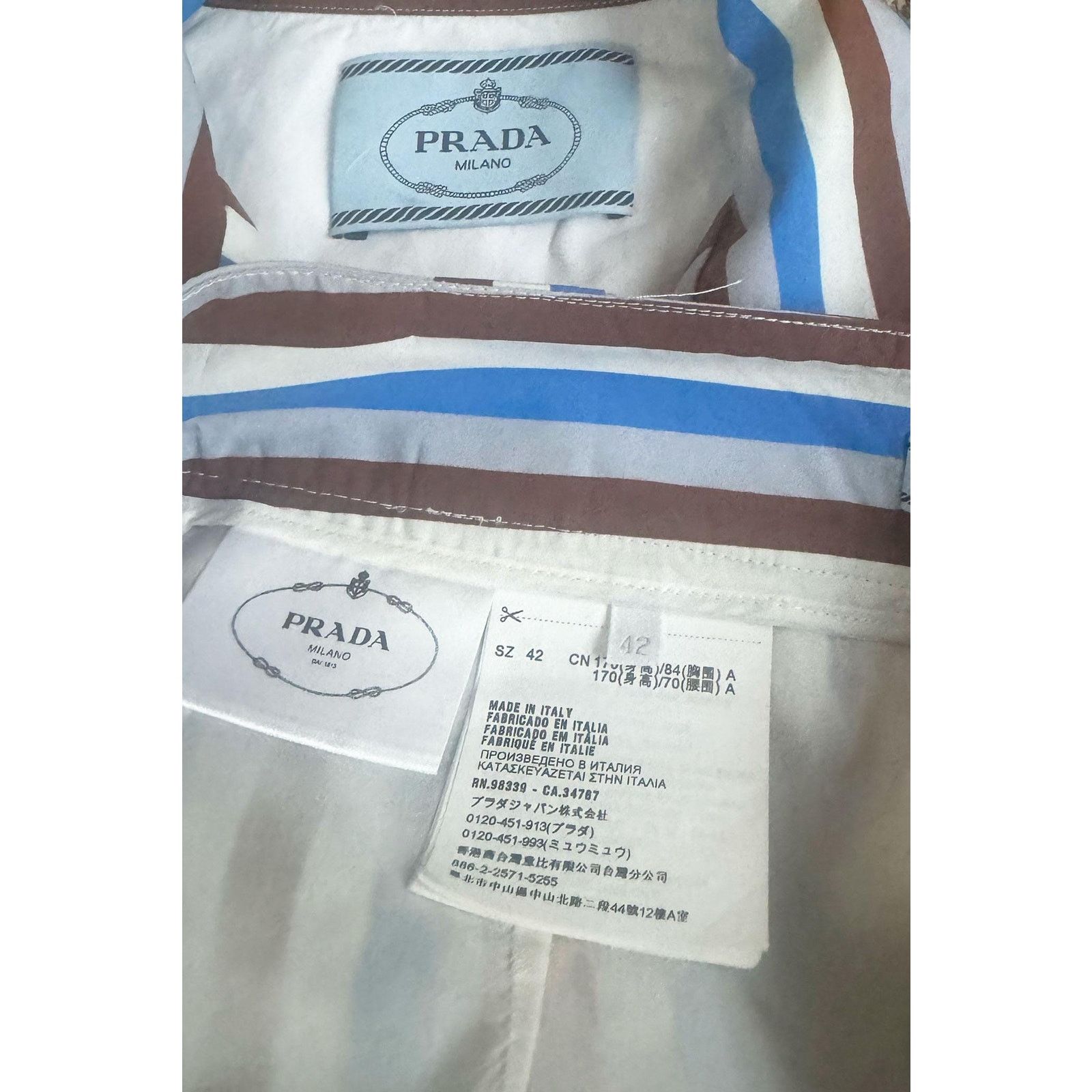 Prada PRADA Stripe + Flame Print Cotton Poplin Set Size M / US 6-8 / IT 42-44 - 8 Thumbnail