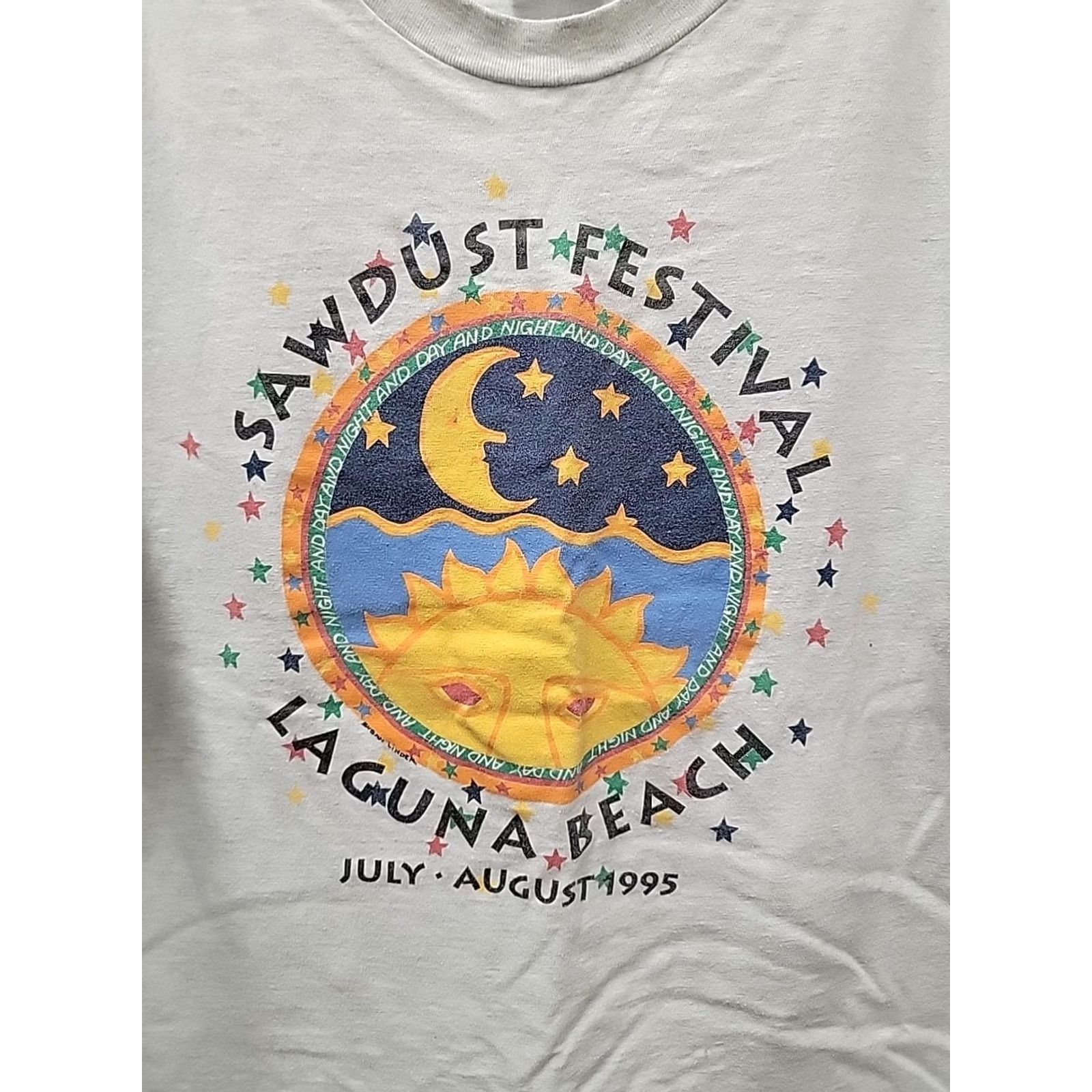 Hanes VINTAGE Hanes Graphic T Shirt Men XL Gray Sawdust Festival 95 Laguna Beach Art Size US XL / EU 56 / 4 - 3 Thumbnail