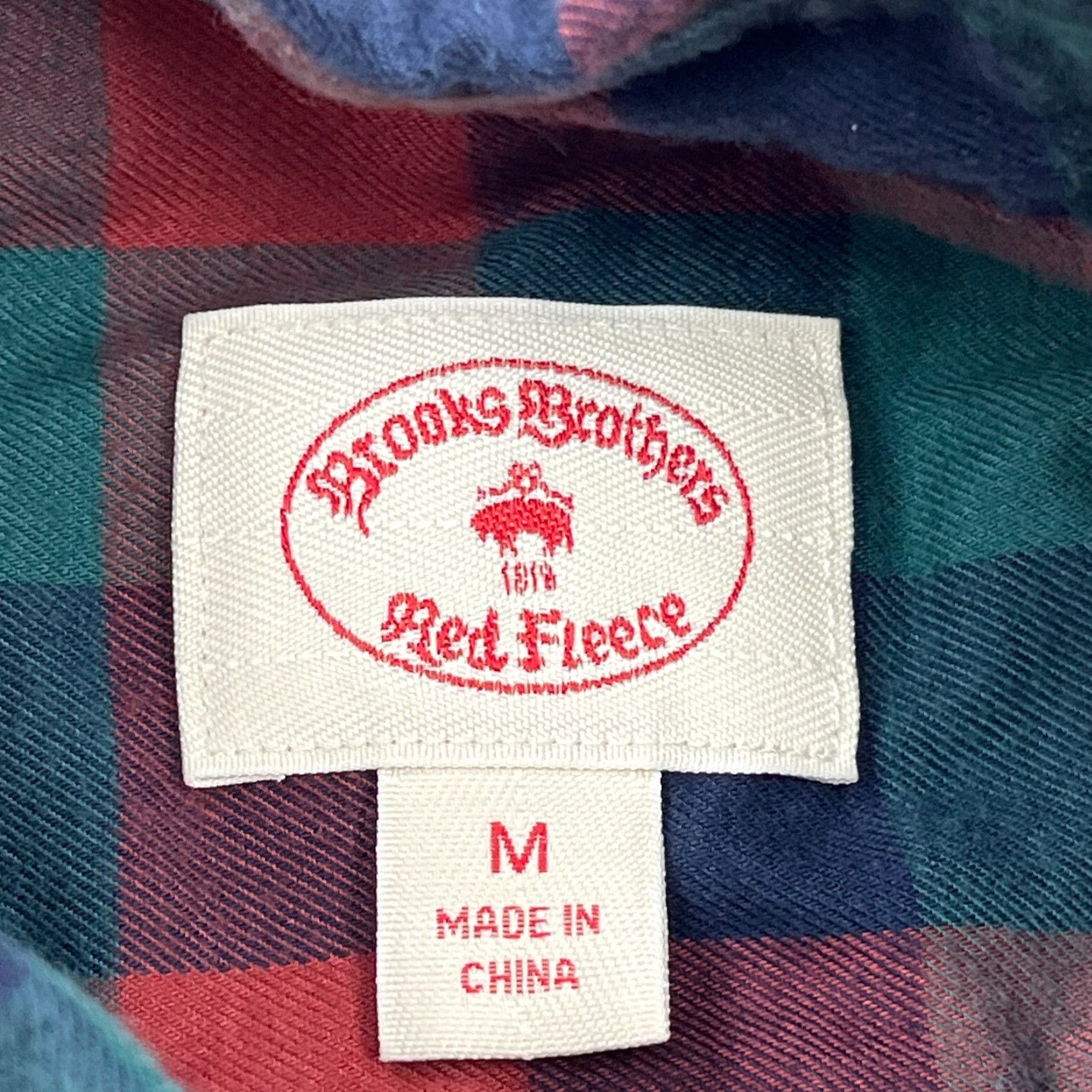 Brooks Brothers Brooks Brothers Red Fleece Shirt Men Medium Red Green Flannel Button Up Check Shirt Size US M / EU 48-50 / 2 - 3 Thumbnail