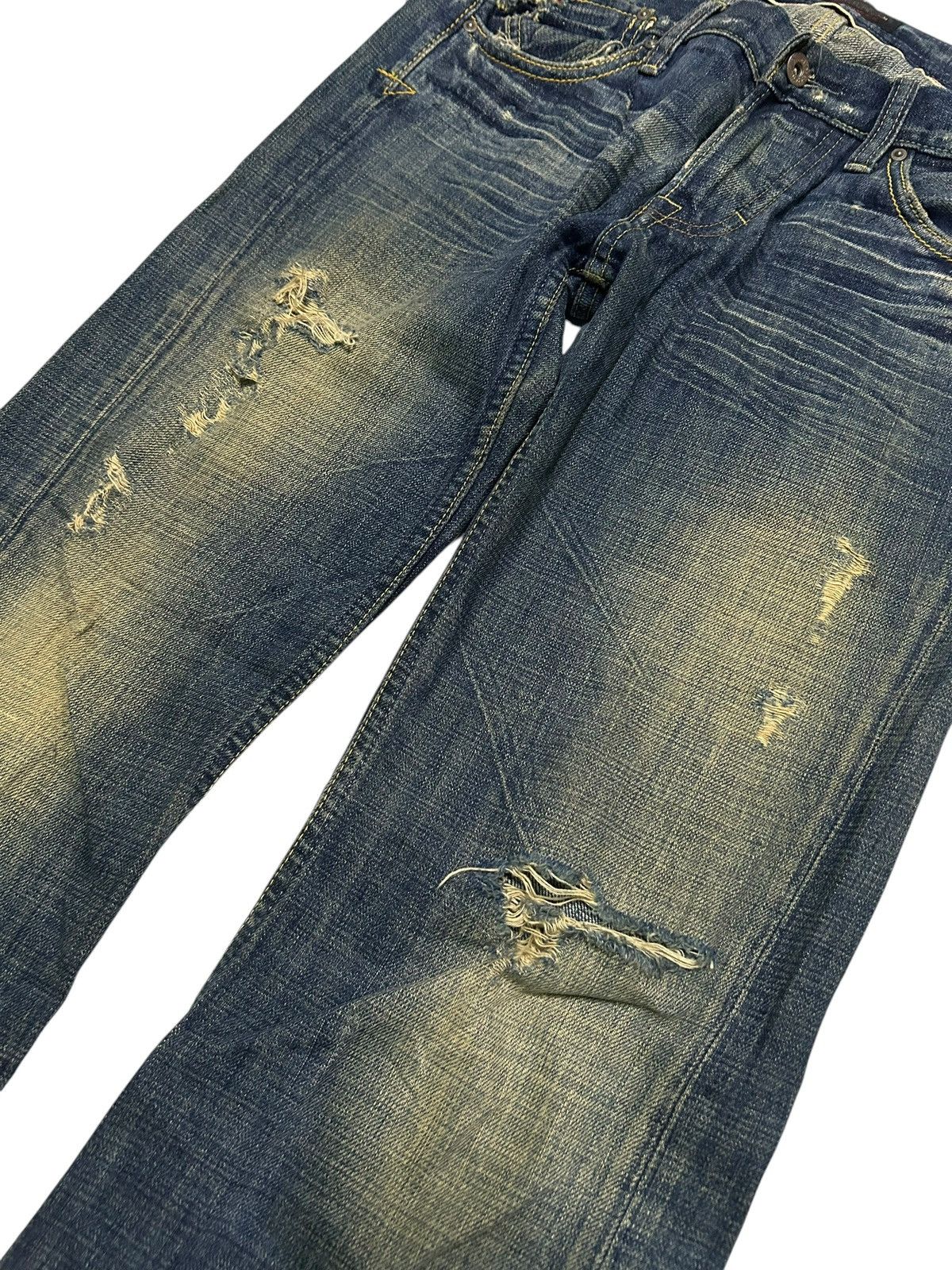 Japanese Brand × Kapital × Vintage Rusty Flare Selvedge Japanese Punk Distressed Denim Jeans Size US 32 / EU 48 - 2 Thumbnail