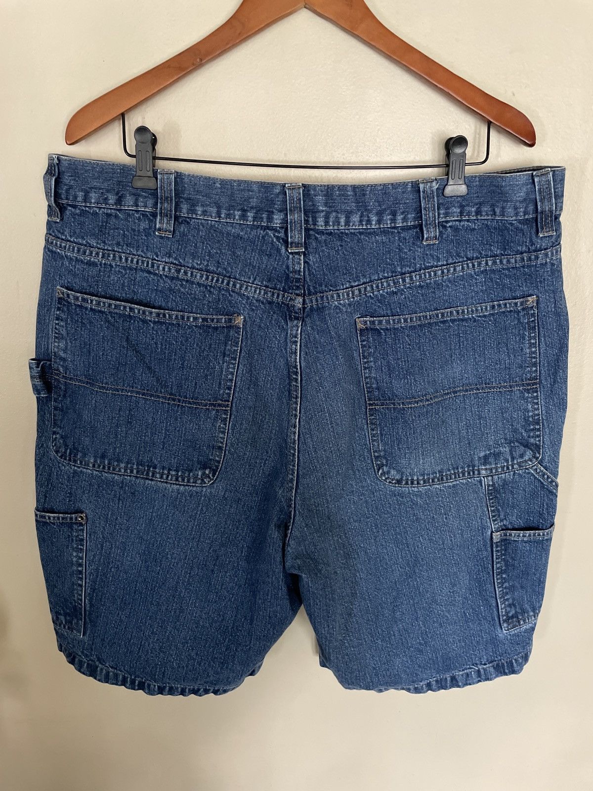 Basic Editions × Vintage basic editions blue denim jean shorts JORTS cotton carpenter Size US 40 / EU 56 - 5 Thumbnail