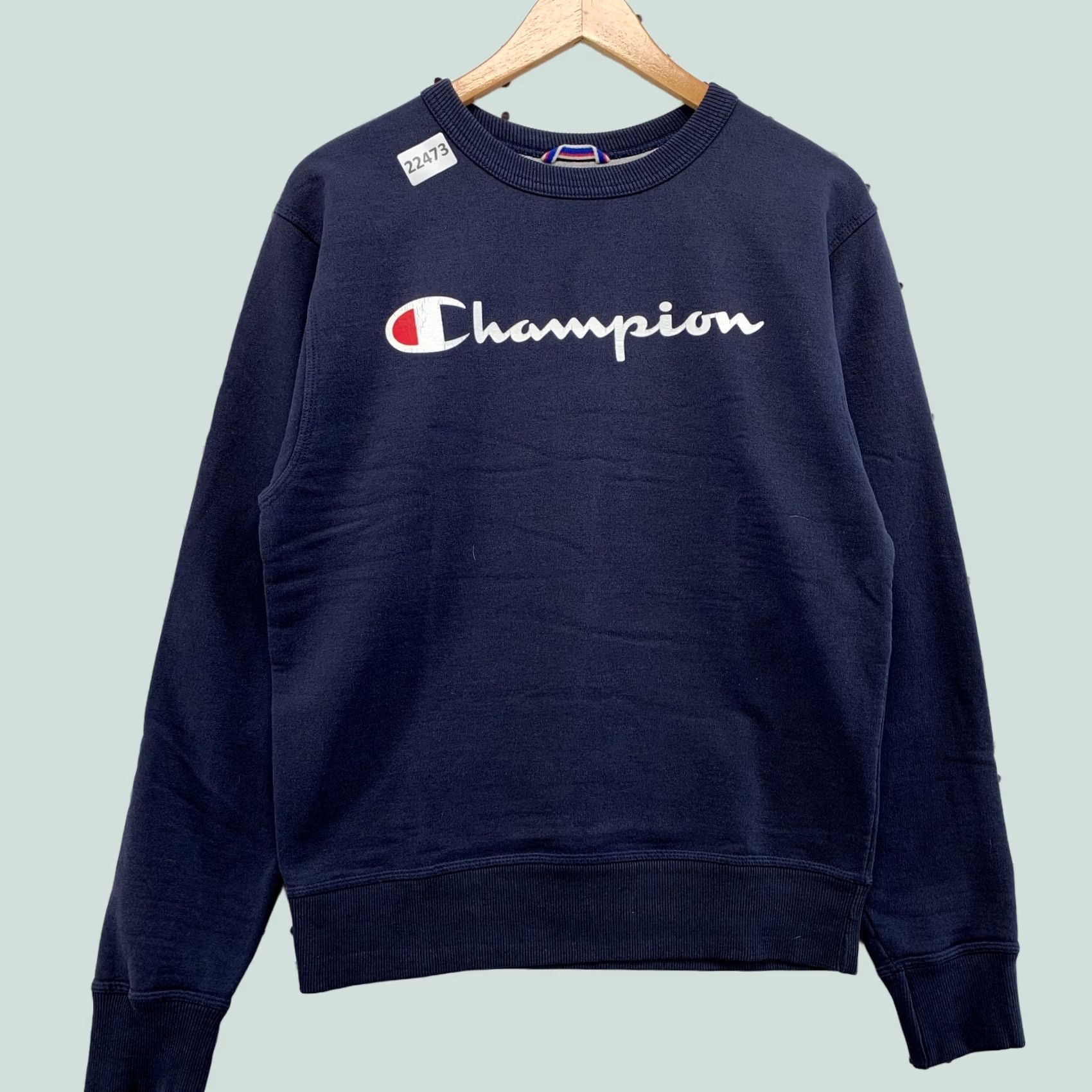 Champion Champion Sweatshirt Mens Small Blue Navy Pullover Crewneck Spell Out Size US S / EU 44-46 / 1 - 1 Thumbnail