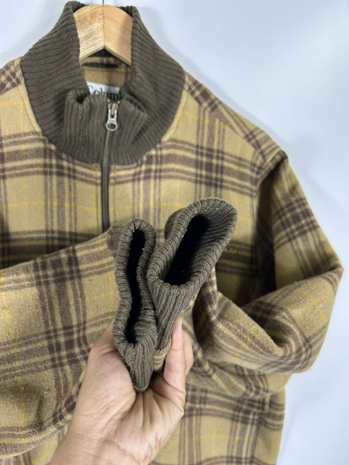Columbia × Flannel × Vintage ⚡️Vintage Columbia Mens Hair Zipper Bomber Jacket Size US XS / EU 42 / 0 - 10 Thumbnail