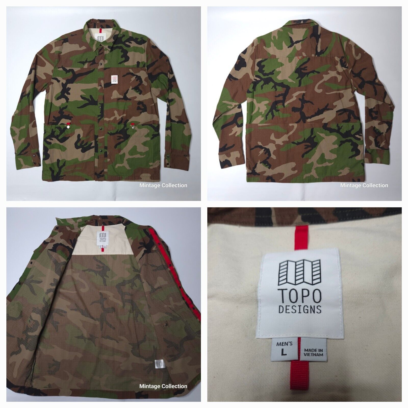Topo Designs Topo Designs Field Jacket Shirt Military Camo Snap Button L Size US L / EU 52-54 / 3 - 1 Thumbnail