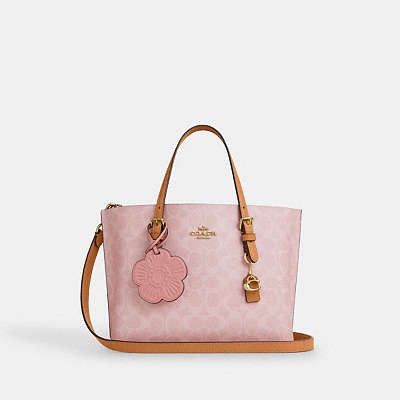 Coach NWT Coach Mollie Tote Bag 25 Signature Canvas With Charms Size ONE SIZE - 1 Thumbnail