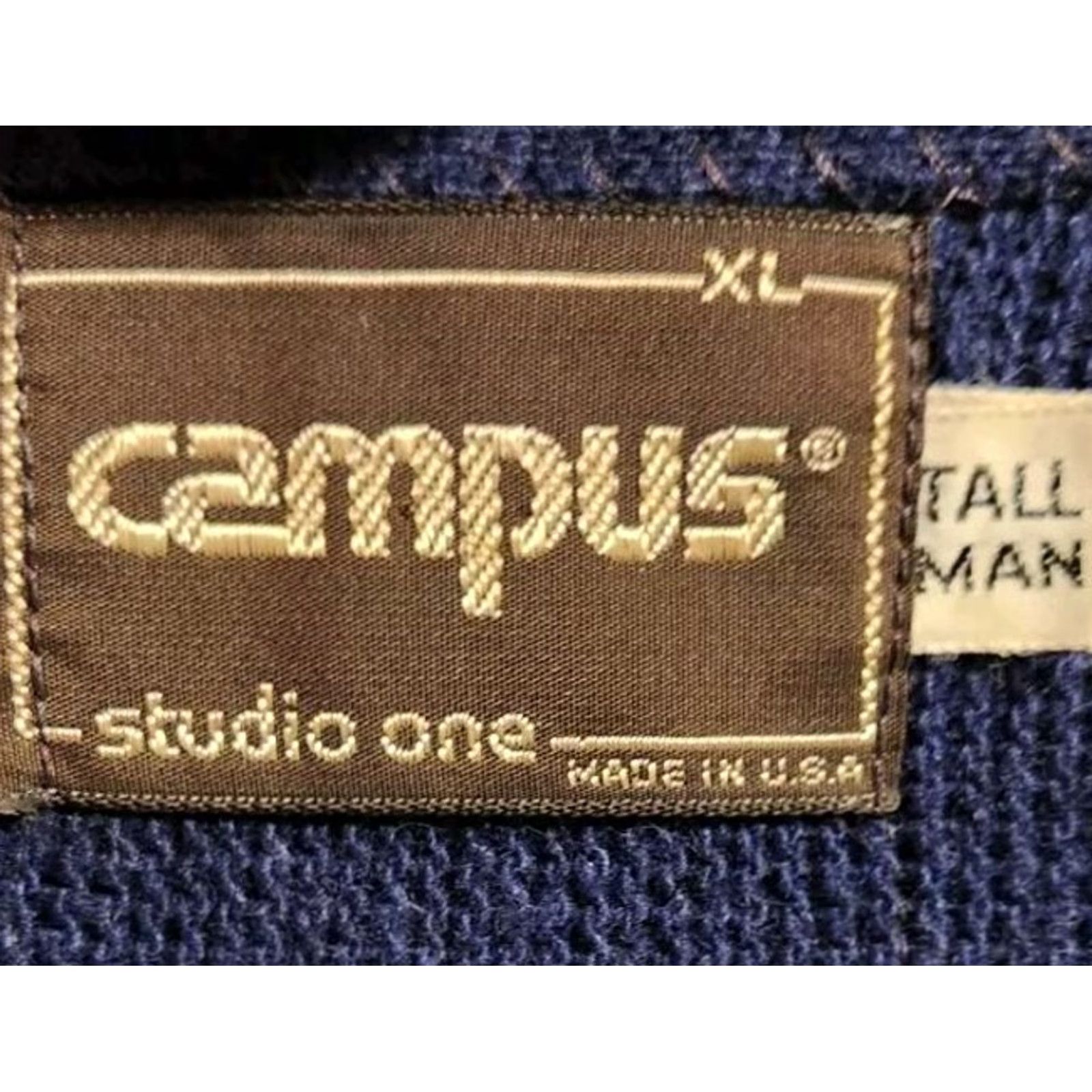 Vintage VINTAGE Campus Cardigan Sweater XL Tall Button Up 100% Orlon 1970s Studio One Blue Mens Size US XL / EU 56 / 4 - 8 Thumbnail