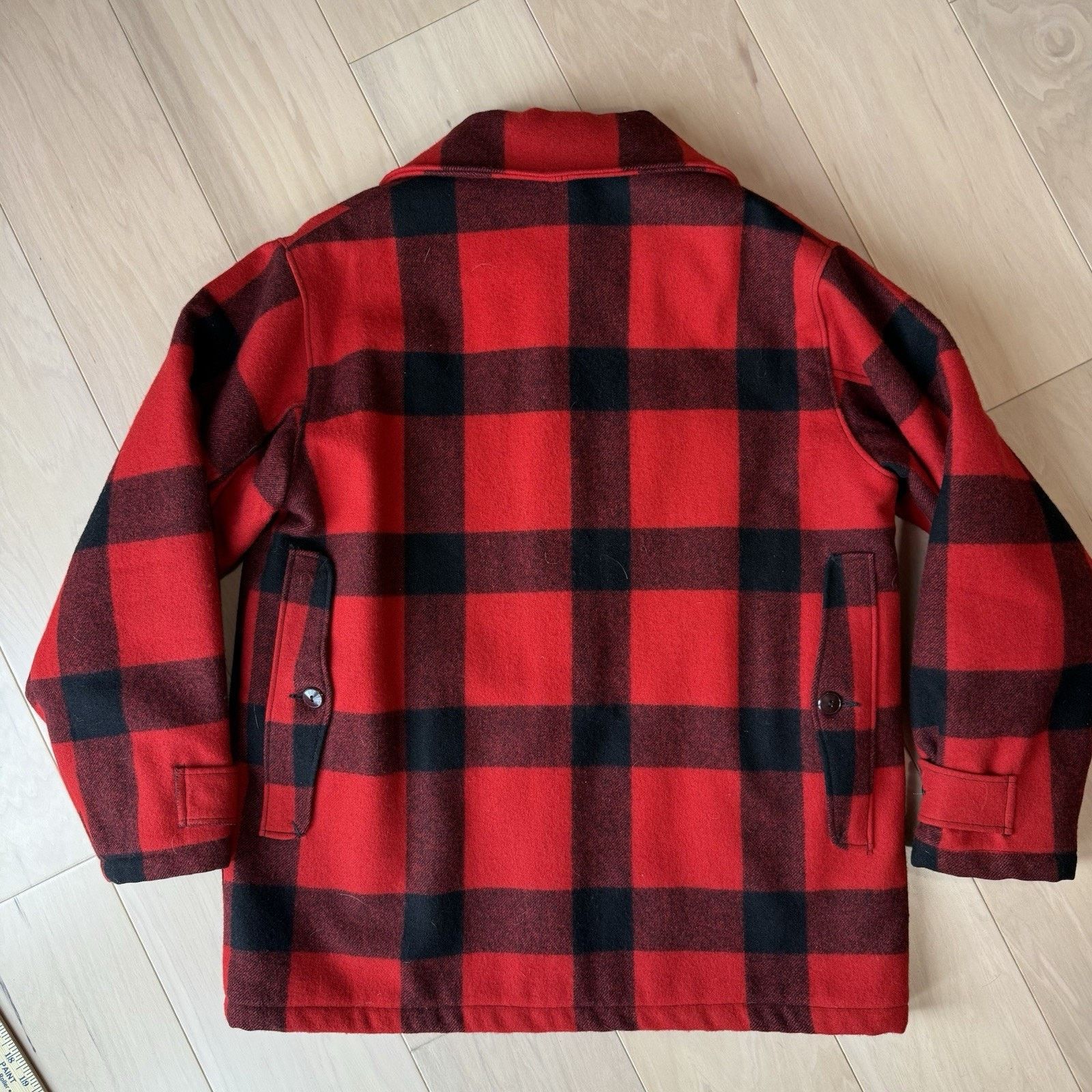 Original Montgomery Vintage Wards Western Buffalo Plaid Wool Coat 44 Red Black Size US L / EU 52-54 / 3 - 11 Thumbnail