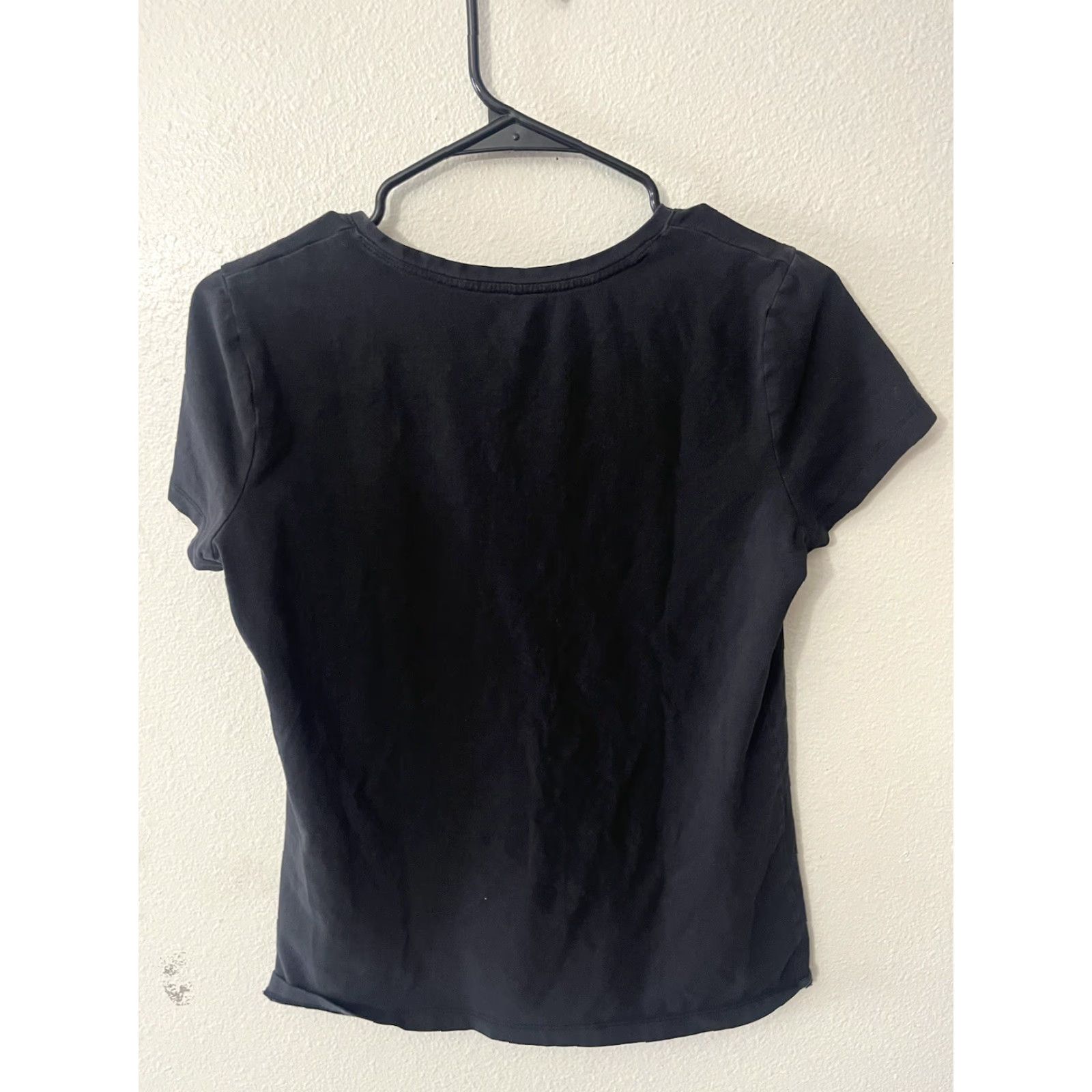 Nautica VINTAGE Nautica Women's T-Shirt S Black Short Sleeve V-Neck Cotton Basic Summer Ladies Size S / US 4 / IT 40 - 2 Thumbnail