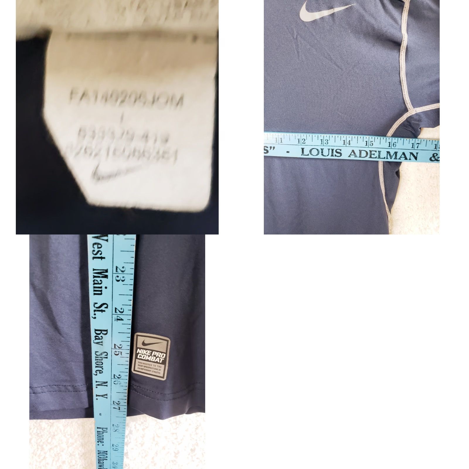 Nike Nike Pro Combat Dri-FIT Compression Men’s Large Navy Short Sleeve Athletic Shirt Size US L / EU 52-54 / 3 - 9 Thumbnail